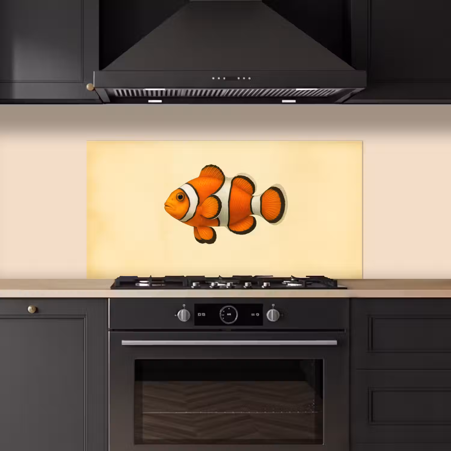 Vis - Oranje - Strepen keuken achterwand spatscherm middel -sfeer1