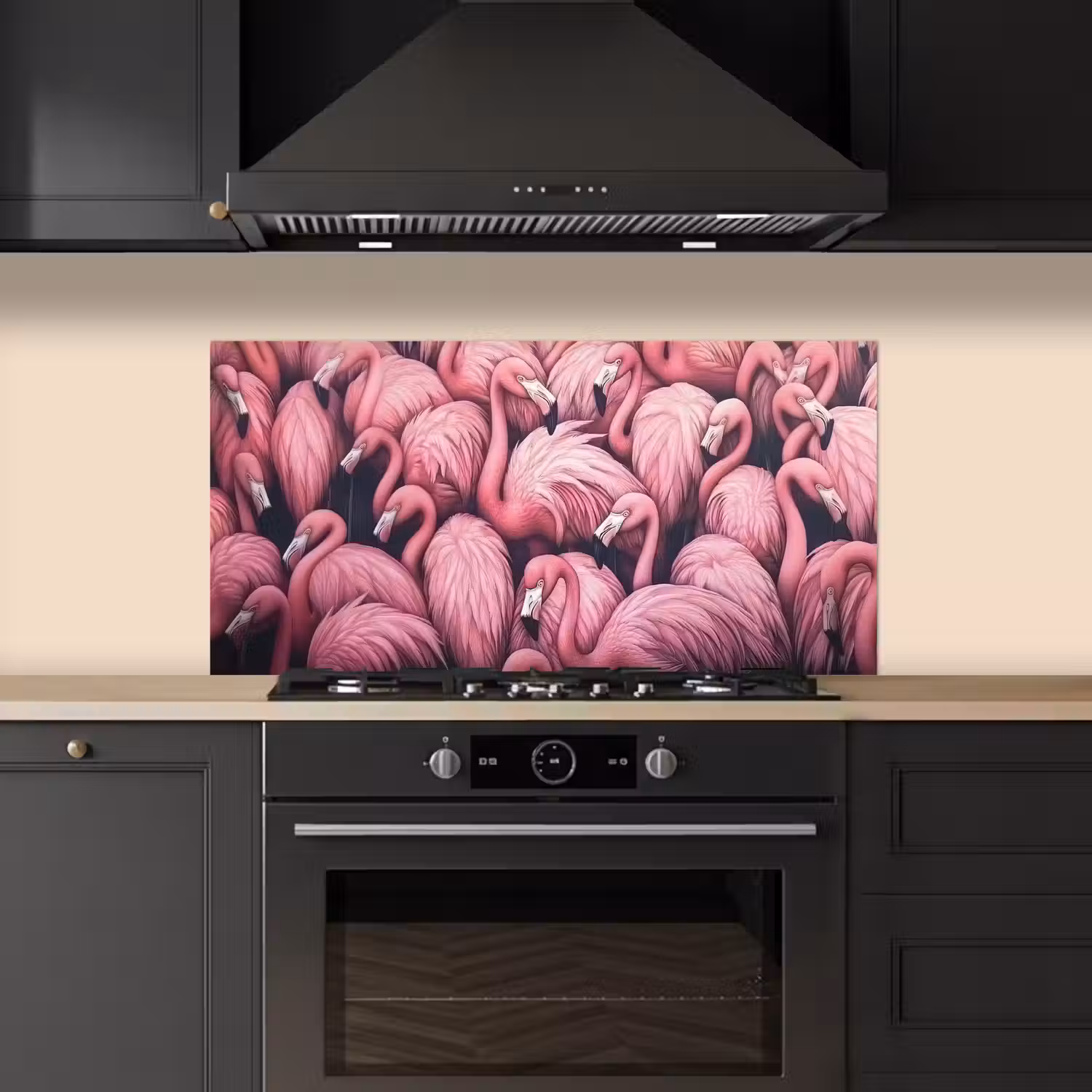 Flamingo - Roze - Dieren keuken achterwand spatscherm middel -sfeer1