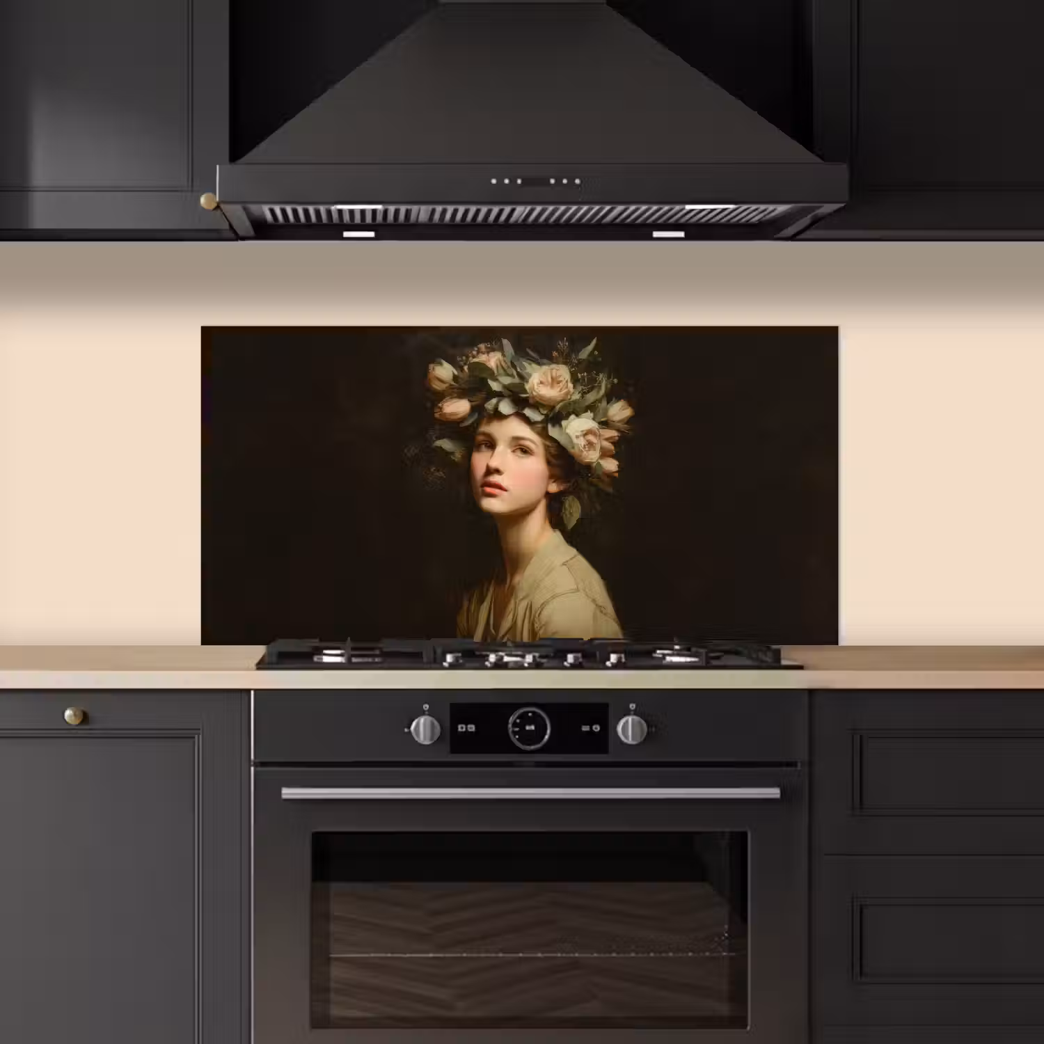 Bloemenstilte - Vrouw - Portret keuken achterwand spatscherm middel -sfeer1