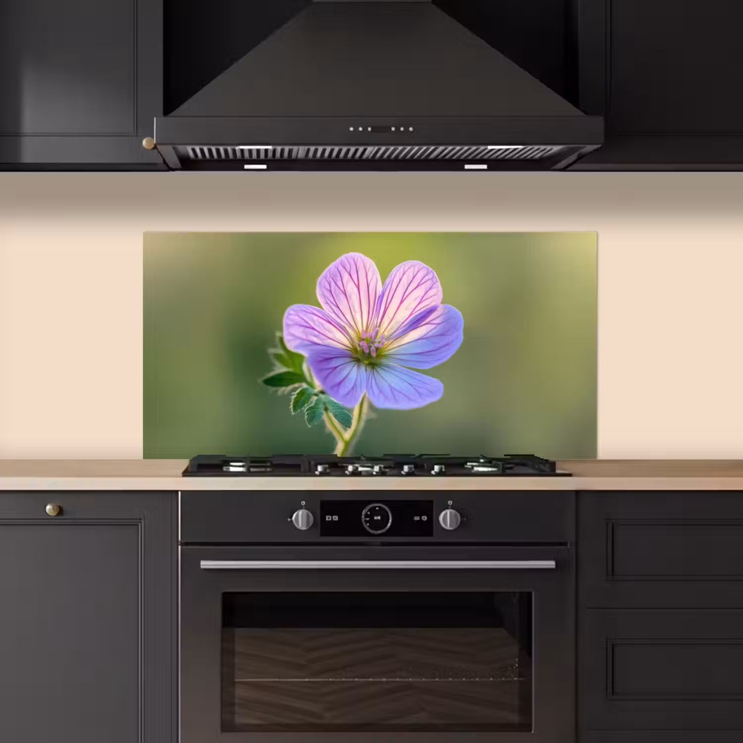 Bloem - Close up - Paars keuken achterwand spatscherm middel -sfeer1