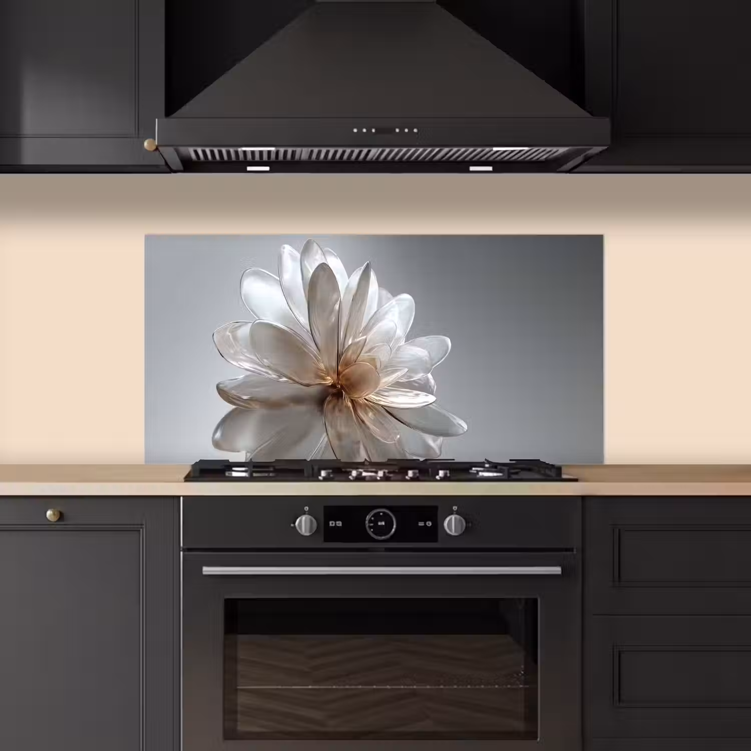 Bloem - Wit - Neutraal keuken achterwand spatscherm middel -sfeer1