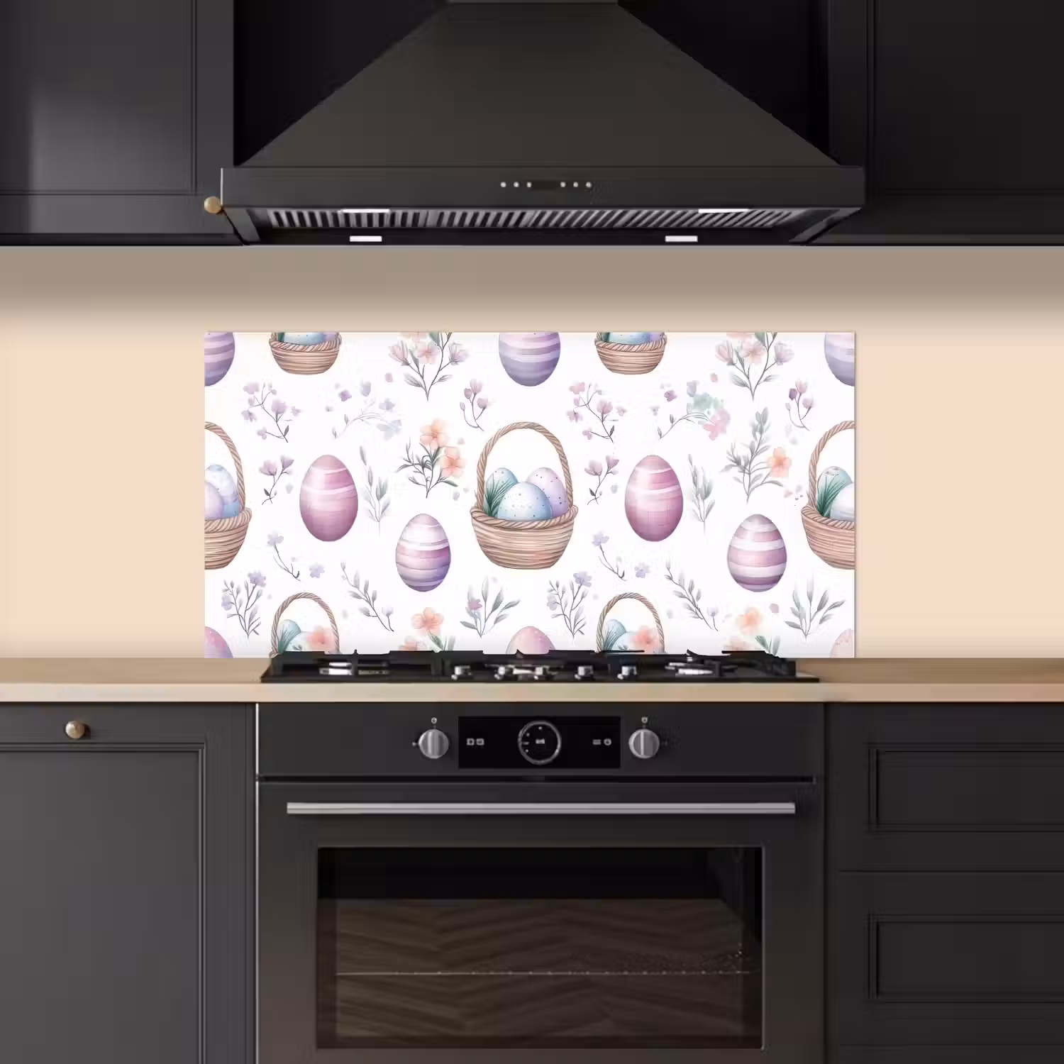 Bloemen - Paaseieren - Patroon keuken achterwand spatscherm middel -sfeer1