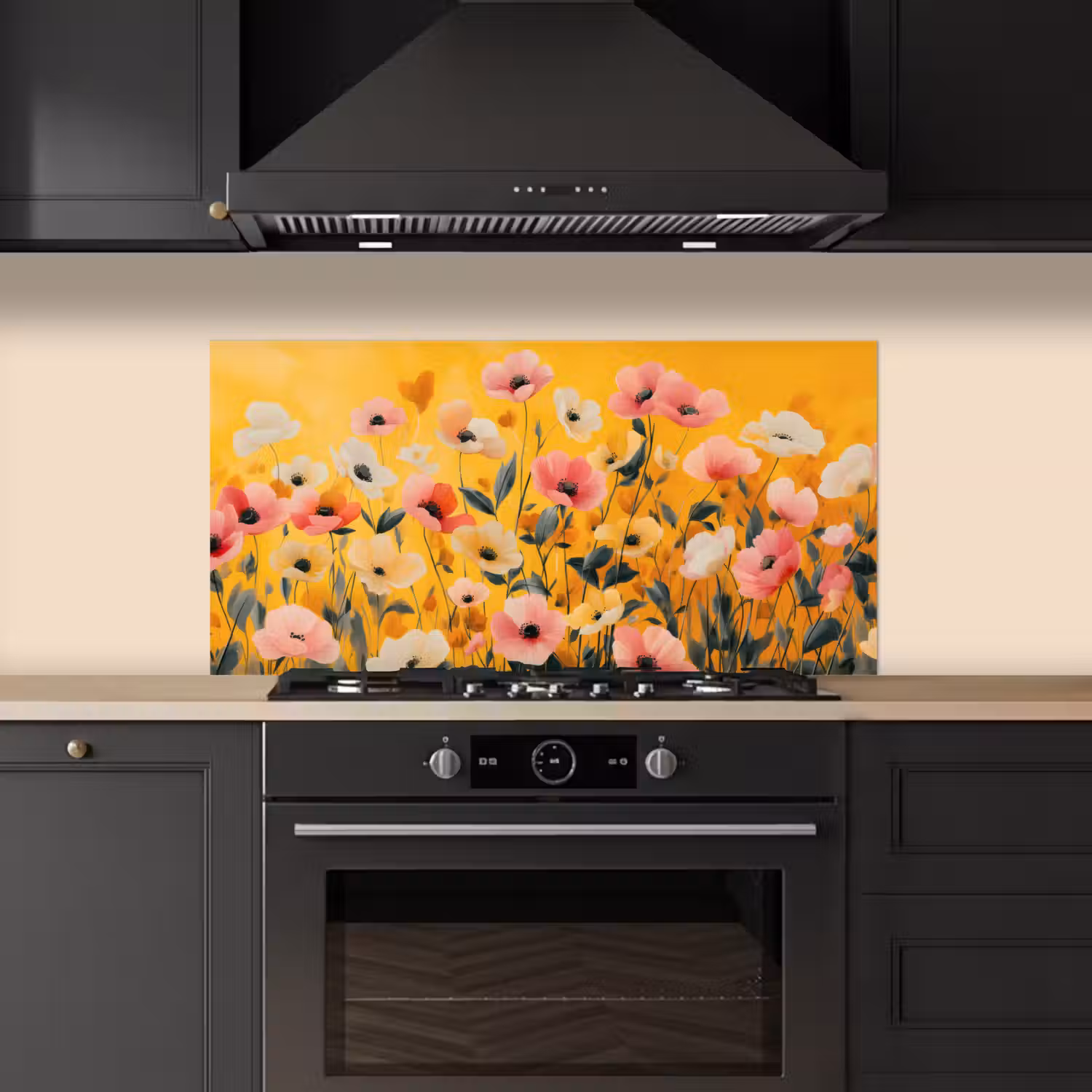 Bloemen - Veld - Geel keuken achterwand spatscherm middel -sfeer1