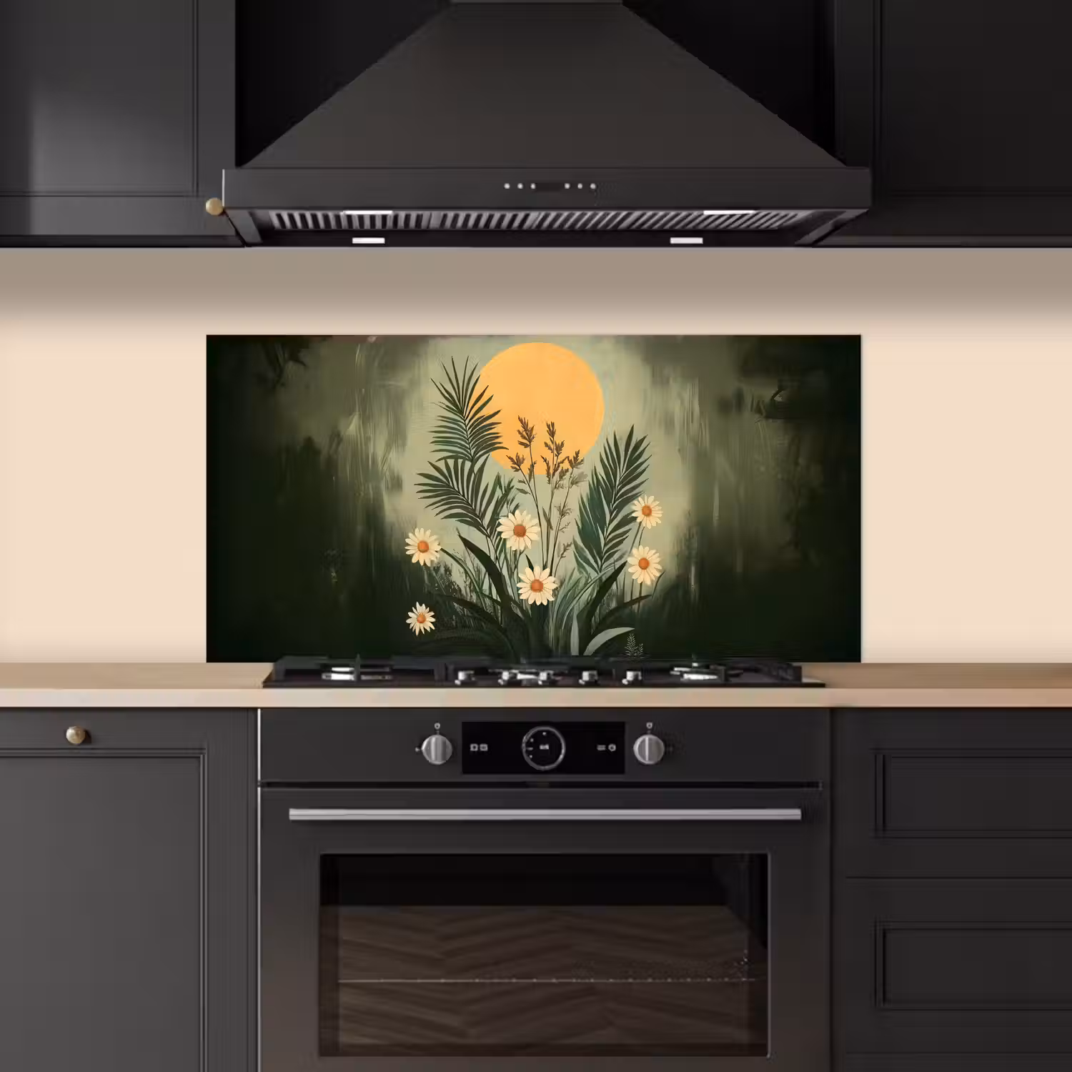 Bloemen - Bladeren - Zon - Groen keuken achterwand spatscherm middel -sfeer1