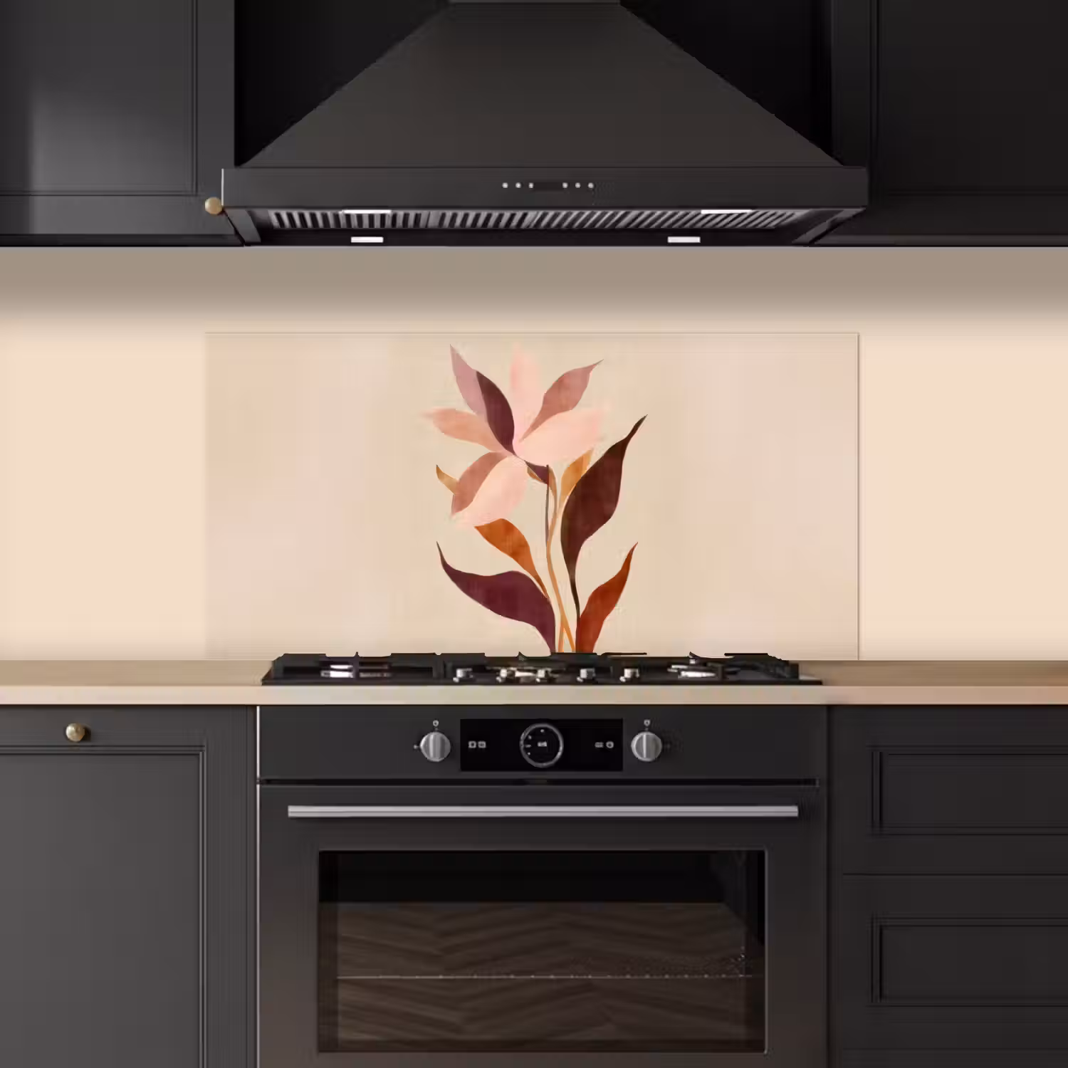 Bloemen - Blaadjes - Minimalistisch - Roze keuken achterwand spatscherm middel -sfeer1