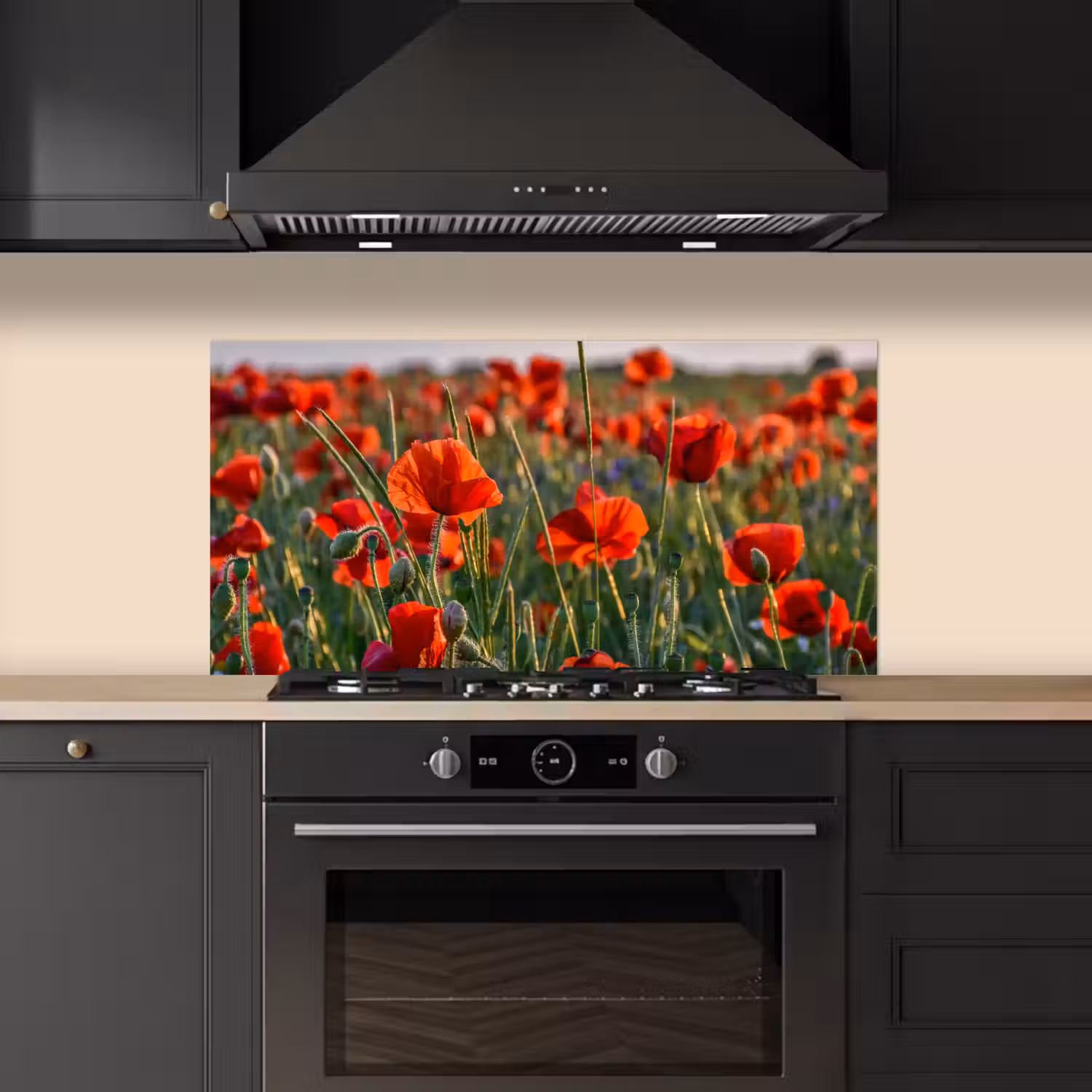 Bloemen - Klaprozen - Natuur - Rood keuken achterwand spatscherm middel -sfeer1