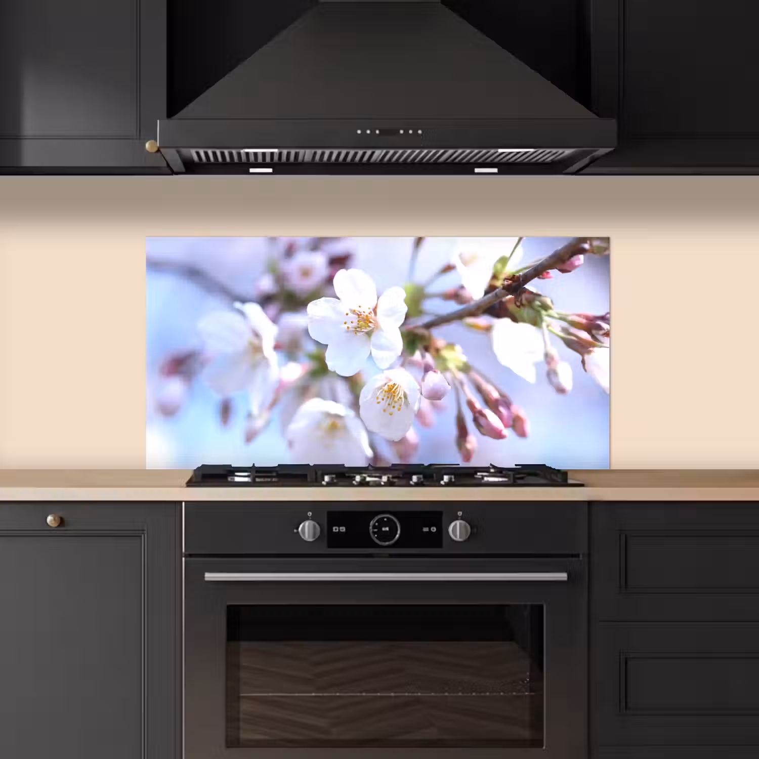 Bloemen - Sakura - Tak - Bloesem takken keuken achterwand spatscherm middel -sfeer1