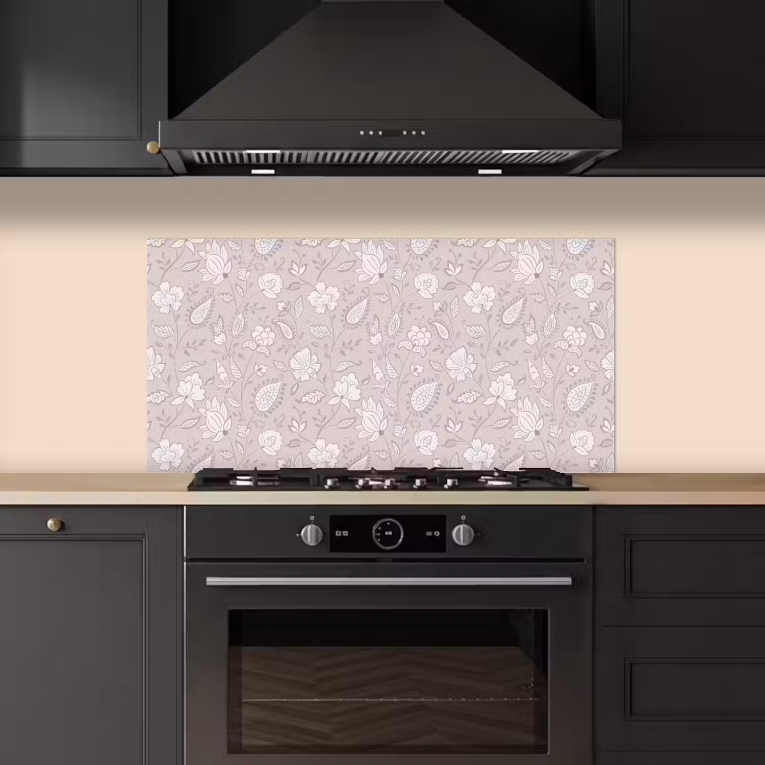 Bloemen - Getekend - Lavendel keuken achterwand spatscherm middel 899 -sfeer1