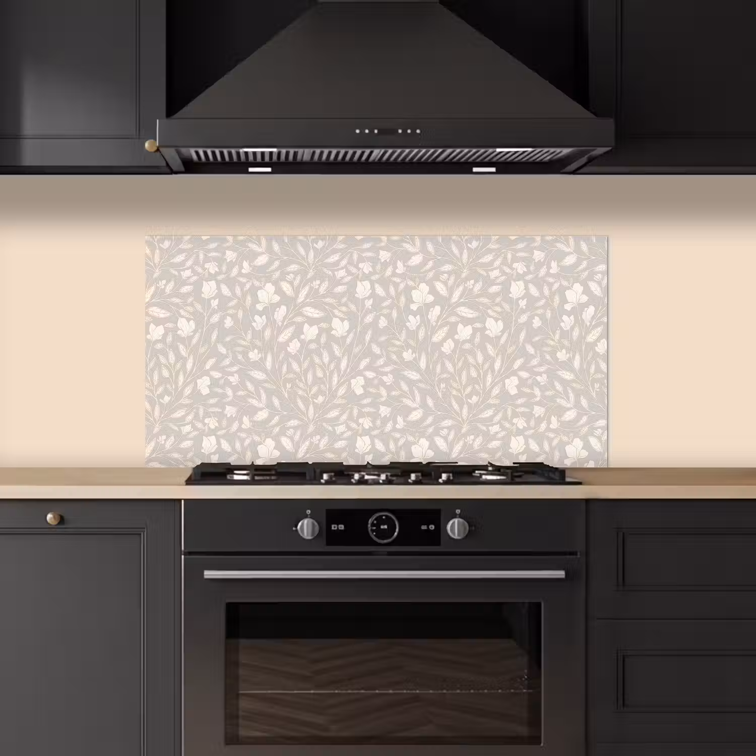 Bloemen - Steel - Blaadjes keuken achterwand spatscherm middel 899 -sfeer1