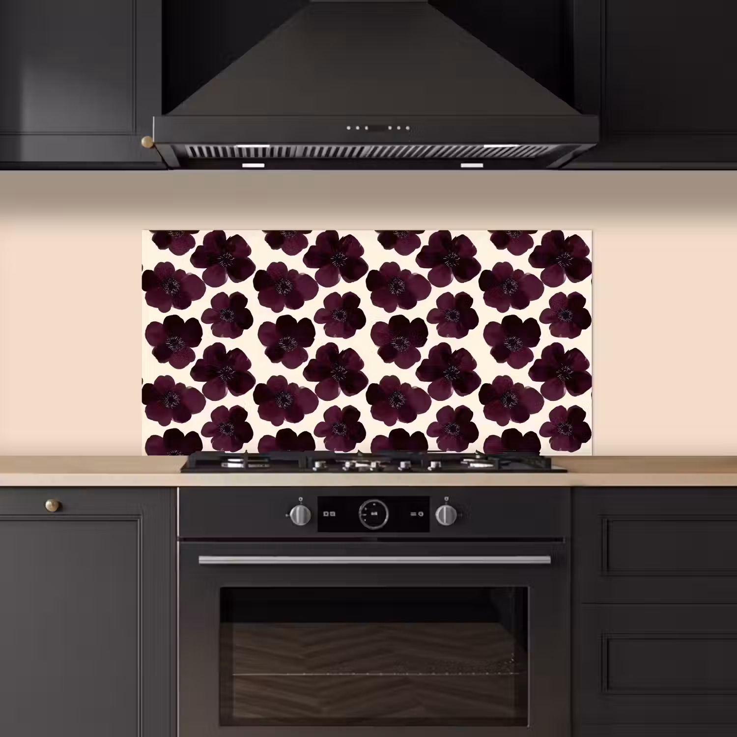 Bloemen - Aquarel - Paars keuken achterwand spatscherm middel 899 -sfeer1