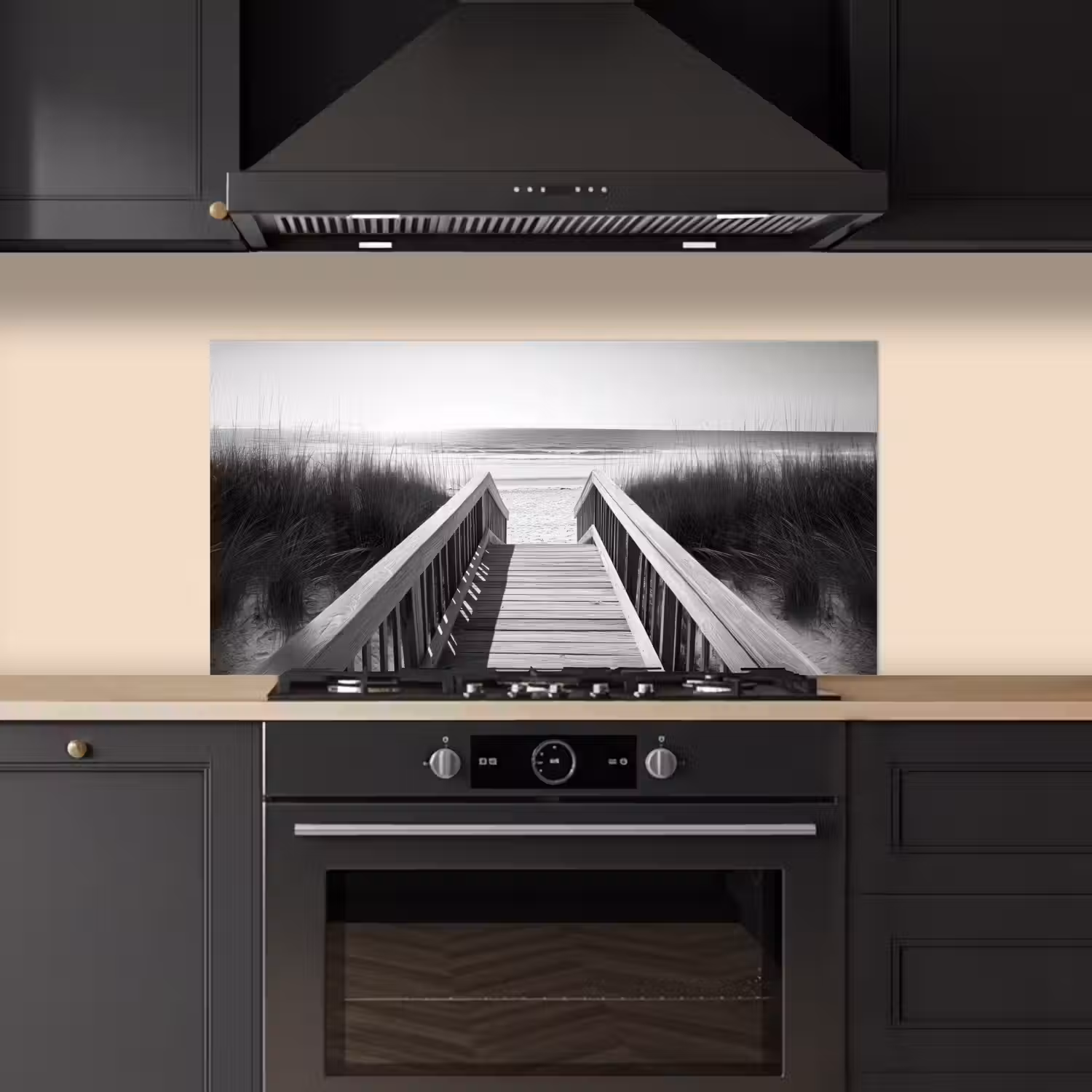 Loopbrug - Hout - Strand - Zee keuken achterwand spatscherm middel -sfeer1