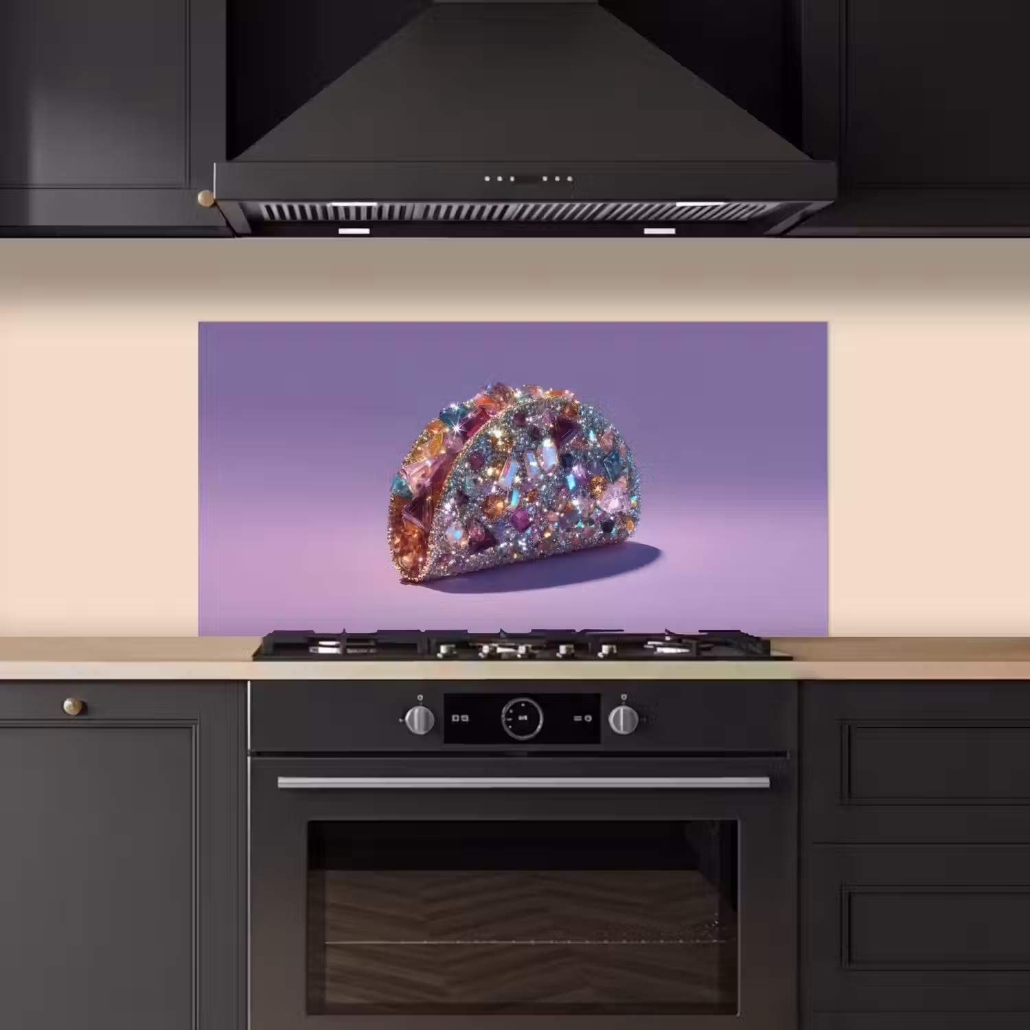 Edelstenen - Glitters - Paars - Kleurrijk keuken achterwand spatscherm middel -sfeer1