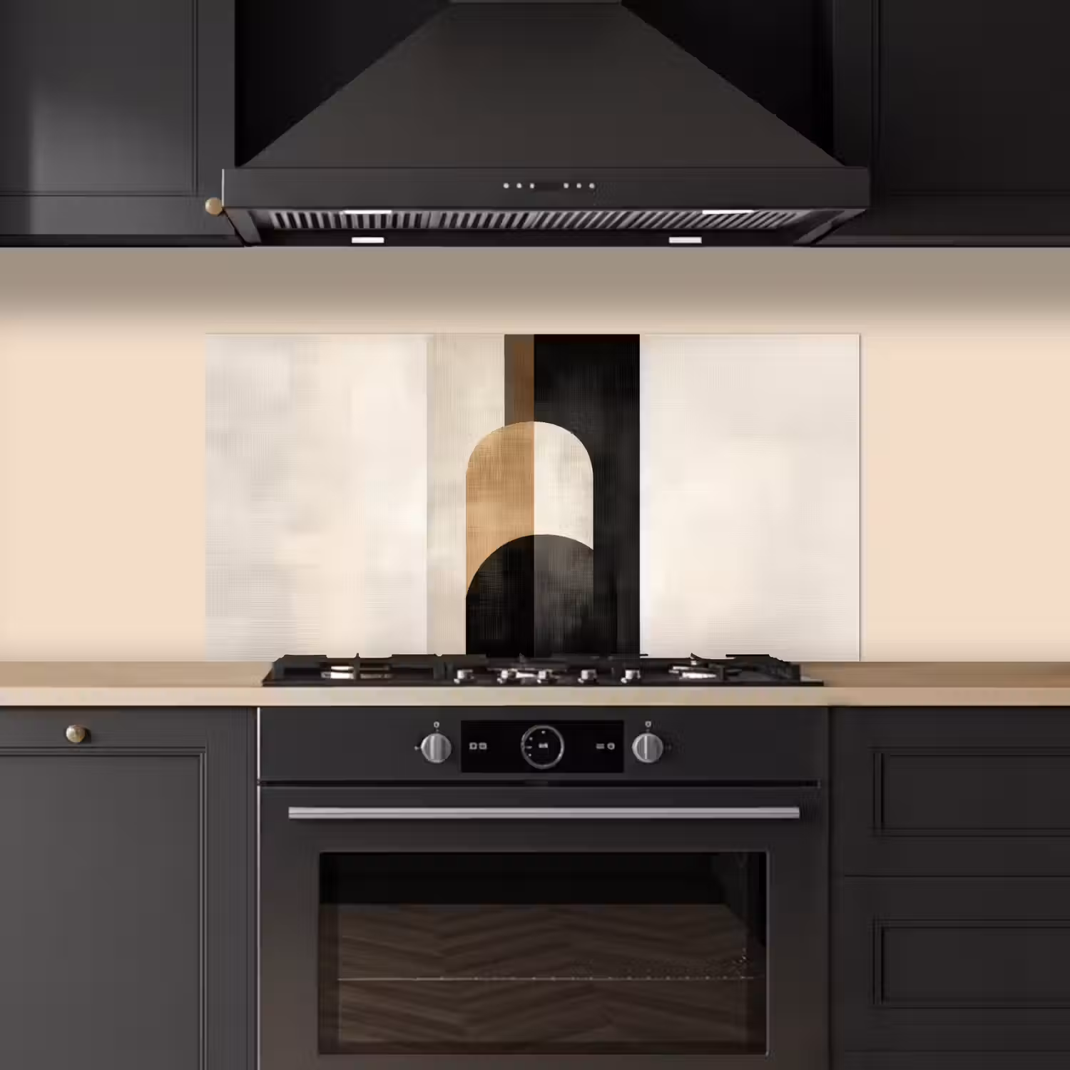 Geometrische - Vormen - Wit keuken achterwand spatscherm middel -sfeer1