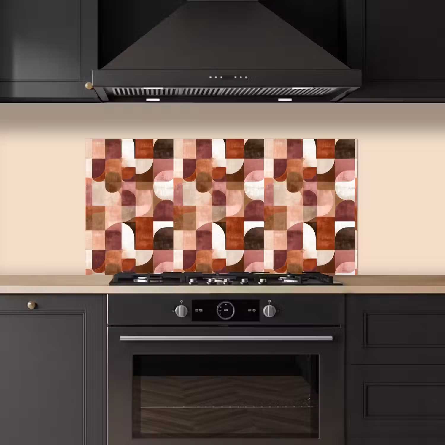 Geometrie - Modern - Retro keuken achterwand spatscherm middel 899 -sfeer1