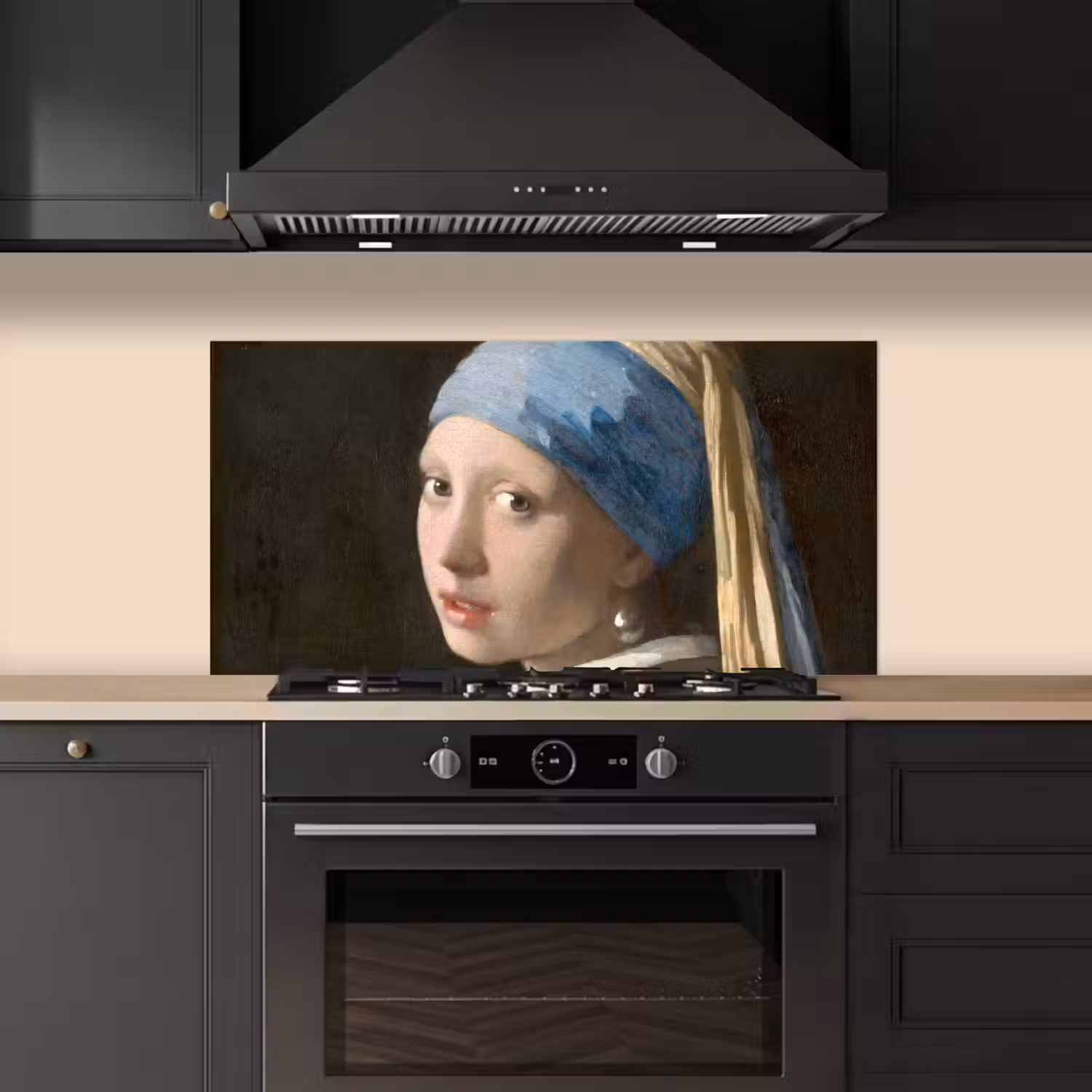 Meisje met de Parel - Schilderij van Johannes Vermeer keuken achterwand spatscherm middel -sfeer1