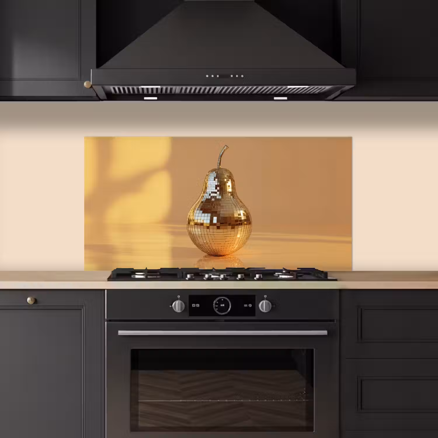 Goud - Disco - Glitter - Peer keuken achterwand spatscherm middel -sfeer1