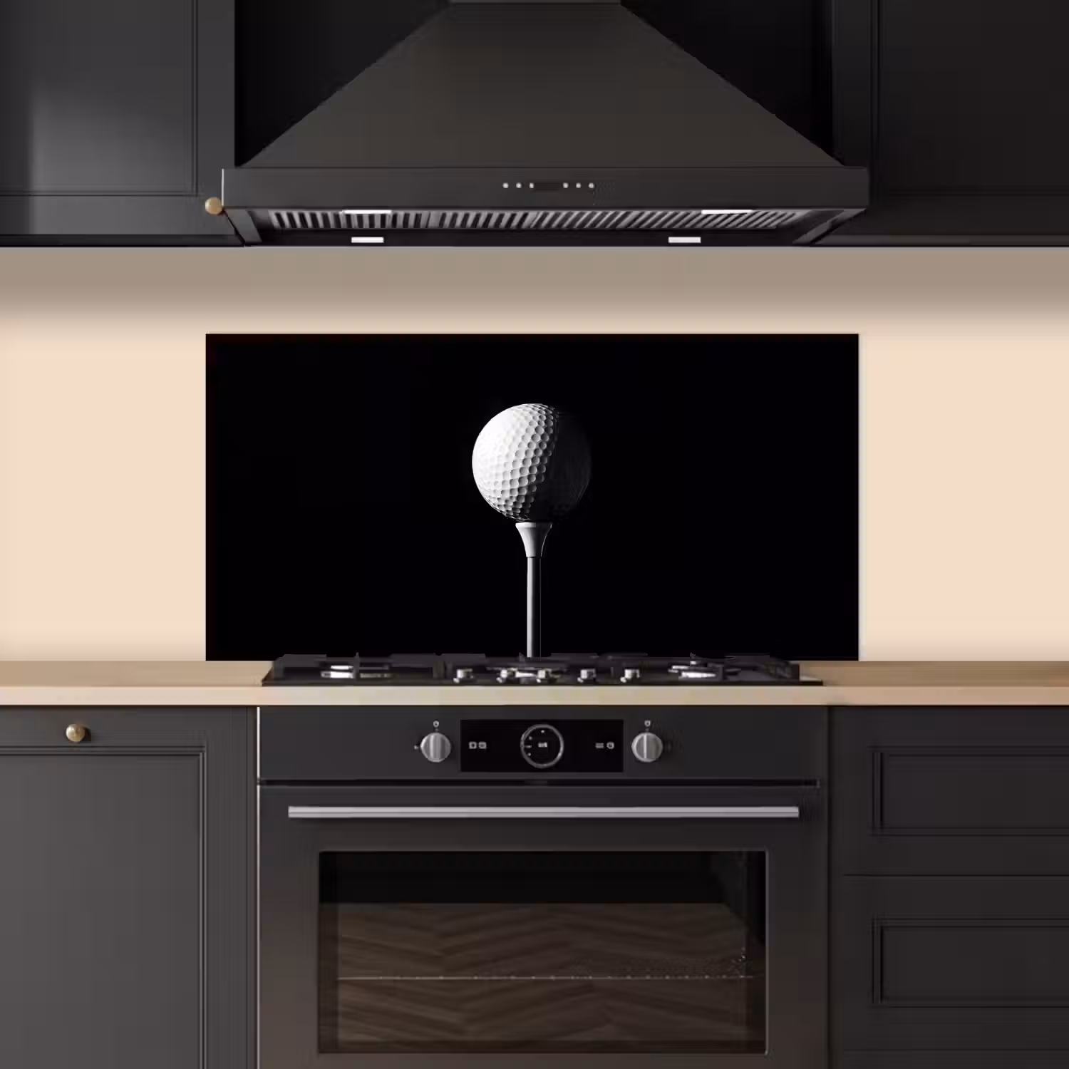 Golfbal - Minimalistisch - Wit keuken achterwand spatscherm middel -sfeer1