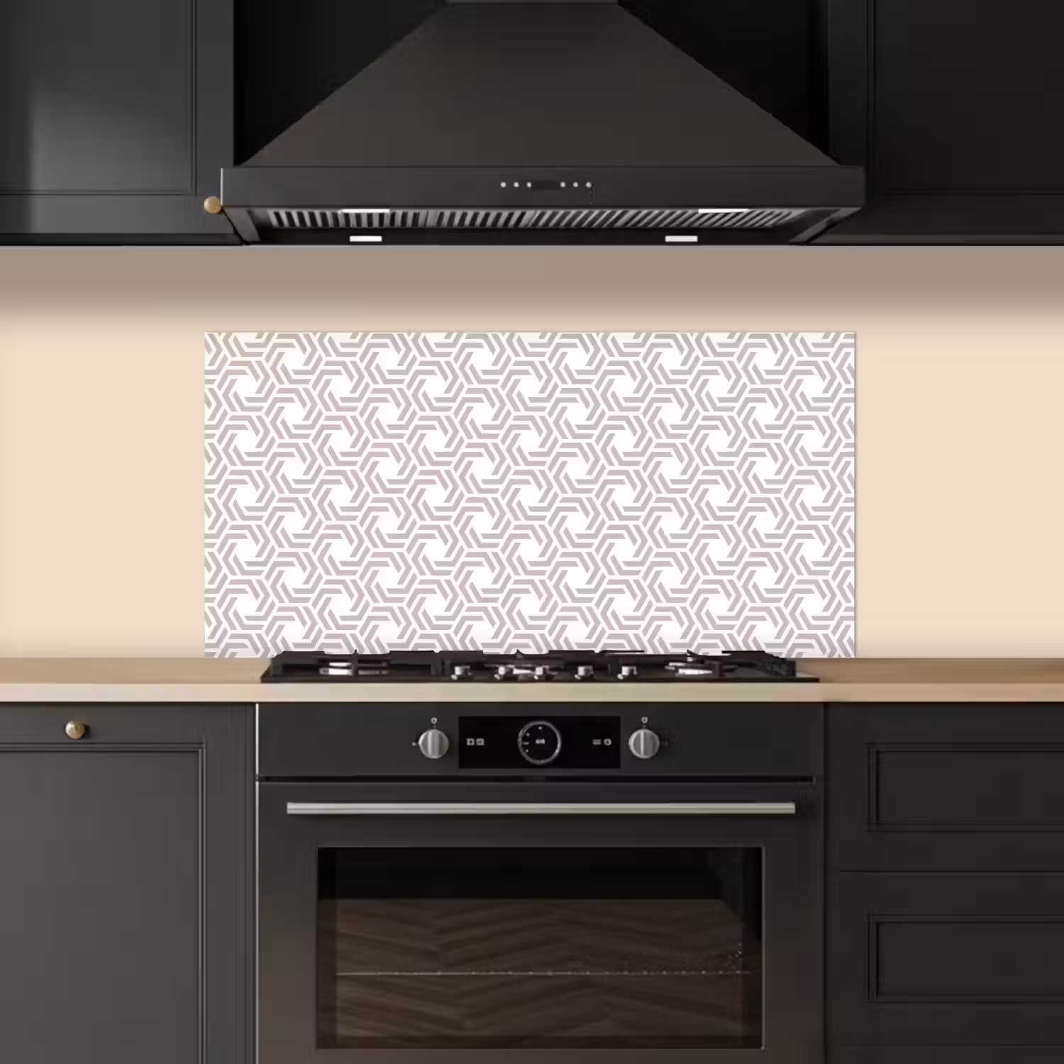 Grafisch - Patroon - Modern keuken achterwand spatscherm middel 899 -sfeer1