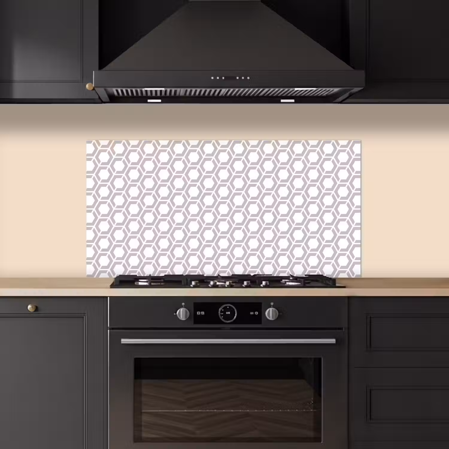 Grafisch - Patroon - Modern - Hexagon keuken achterwand spatscherm middel 899 -sfeer1