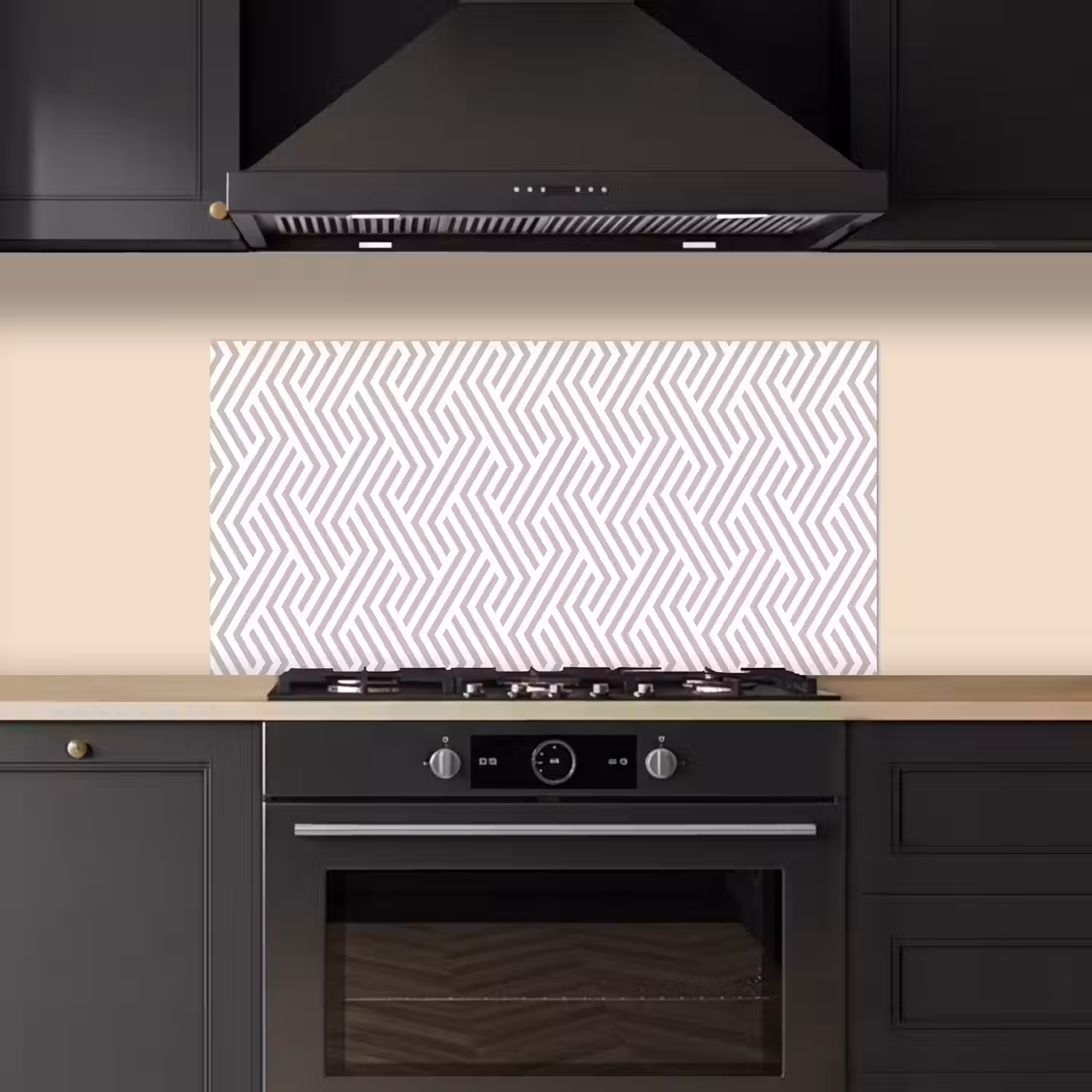 Grafisch - Patroon - Modern - Opvallend keuken achterwand spatscherm middel 899 -sfeer1