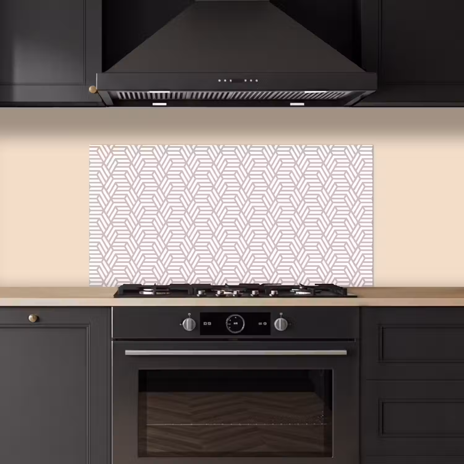 Grafisch - Patroon - Modern - Opvallend keuken achterwand spatscherm middel 899 -sfeer1
