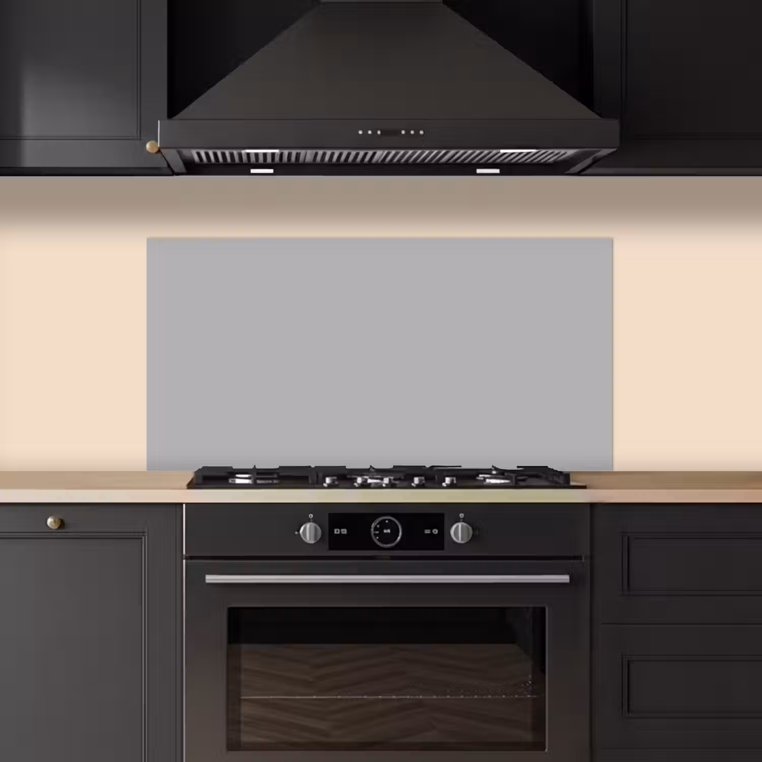 Grijs - Effen print keuken achterwand spatscherm middel 899 -sfeer1