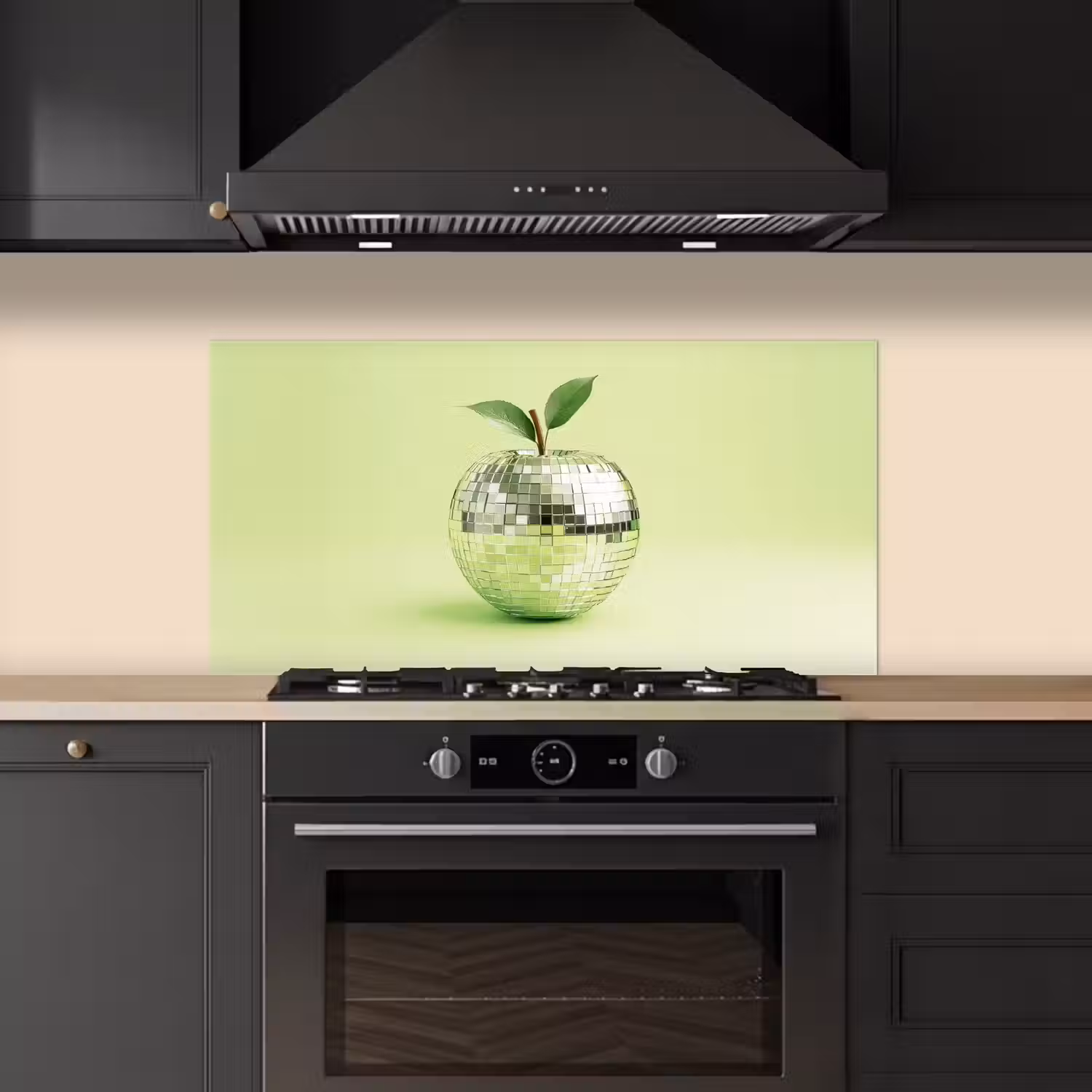 Groen - Disco - Decoratie - Appel keuken achterwand spatscherm middel -sfeer1