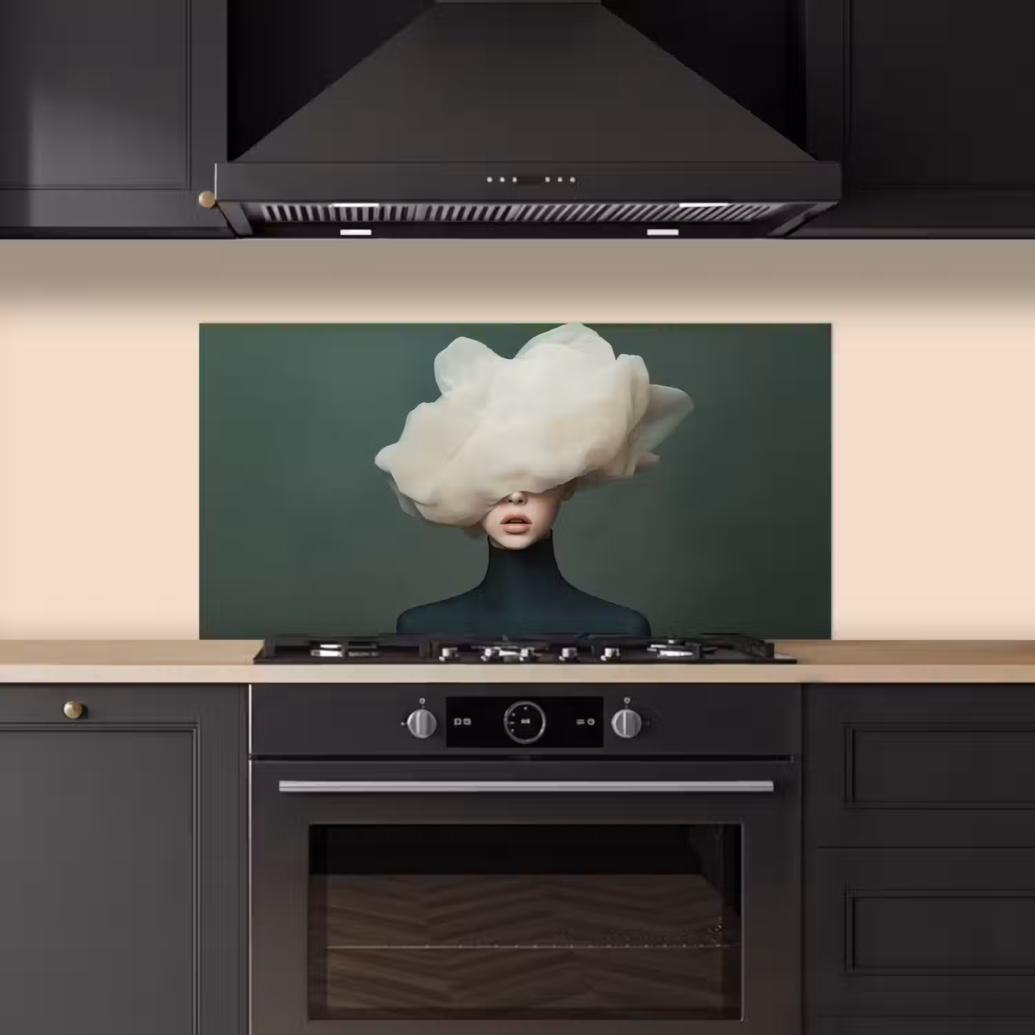 Hoed - Vrouw - Beige keuken achterwand spatscherm middel -sfeer1
