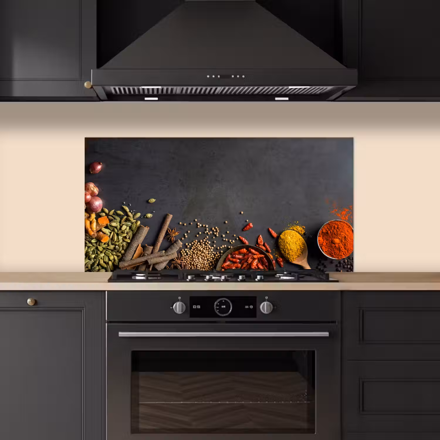 Kruiden - Eten - Specerijen - Zwart - Paprika - Kaneel keuken achterwand spatscherm middel -sfeer1