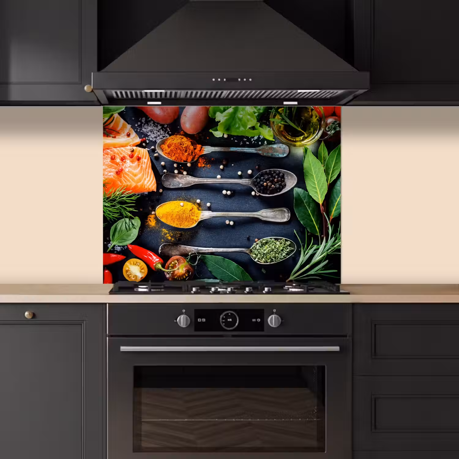 Kruiden - Lepels - Keuken - Specerijen keuken achterwand spatscherm middel -sfeer1