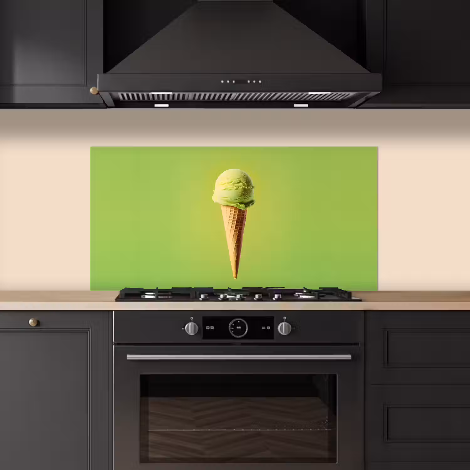 Hoorntje - Schepijs - Groen keuken achterwand spatscherm middel -sfeer1