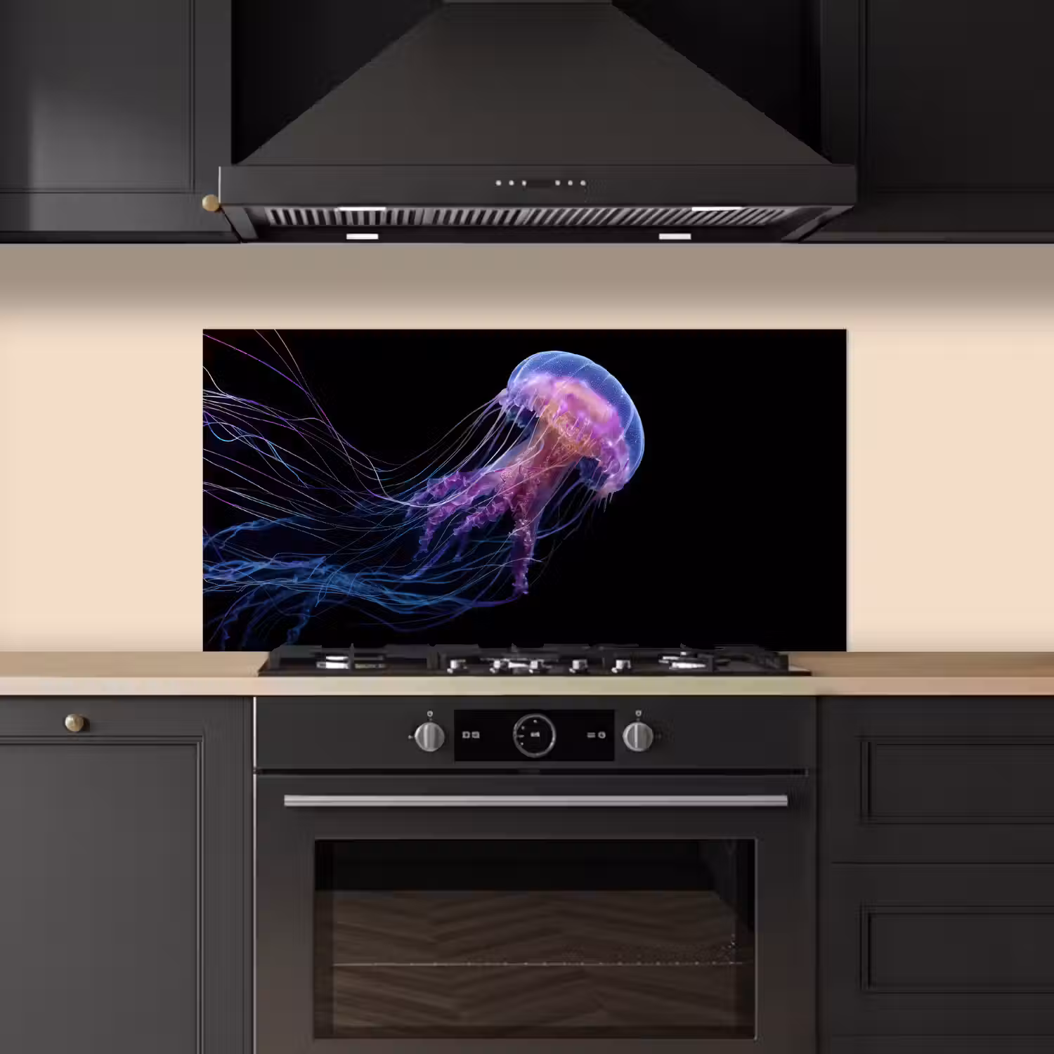 Kwal - Doorzichtig - Roze - Tentakels keuken achterwand spatscherm middel -sfeer1