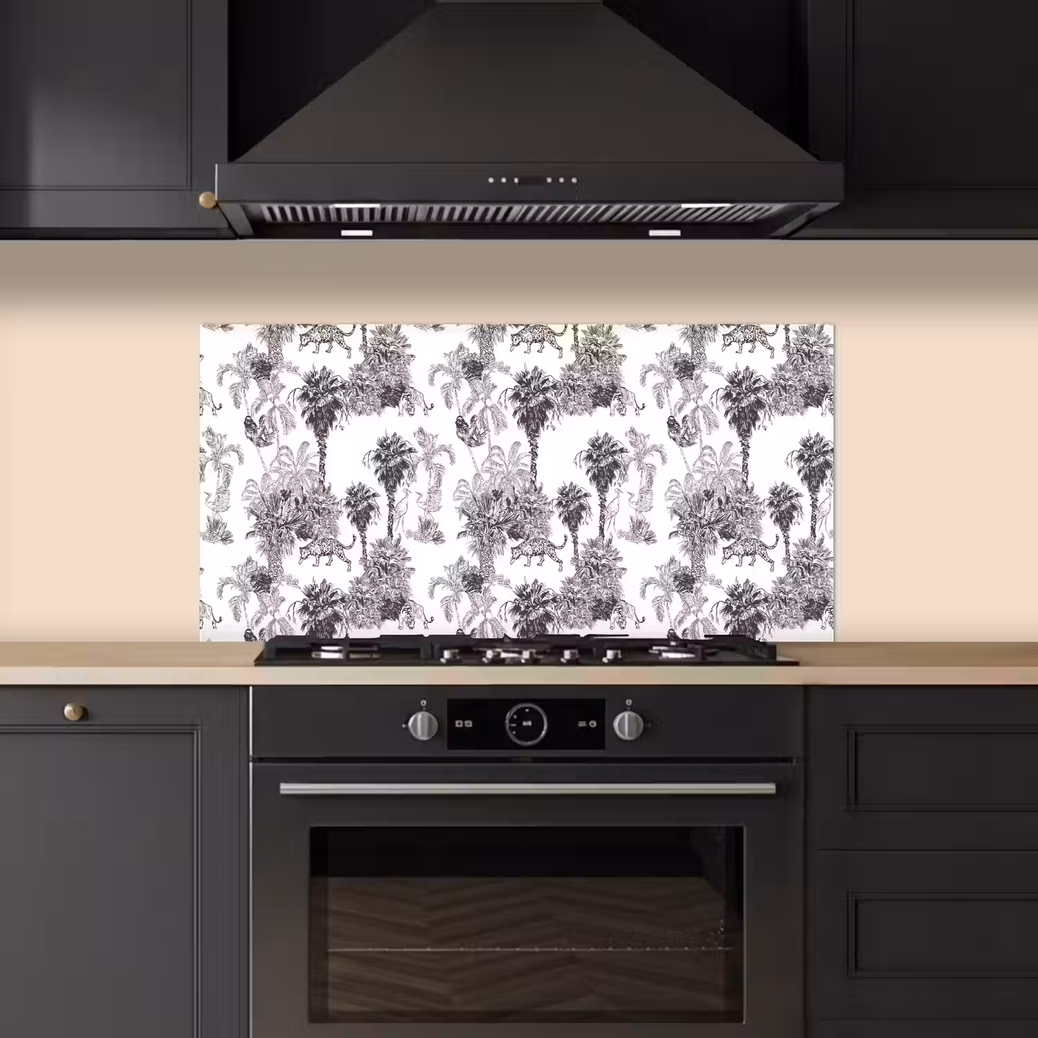 Jungle - Dieren - Grijs keuken achterwand spatscherm middel 899 -sfeer1