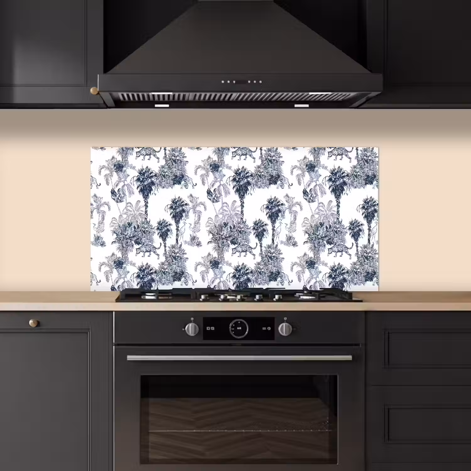 Jungle - Beplanting - Blauw keuken achterwand spatscherm middel 899 -sfeer1