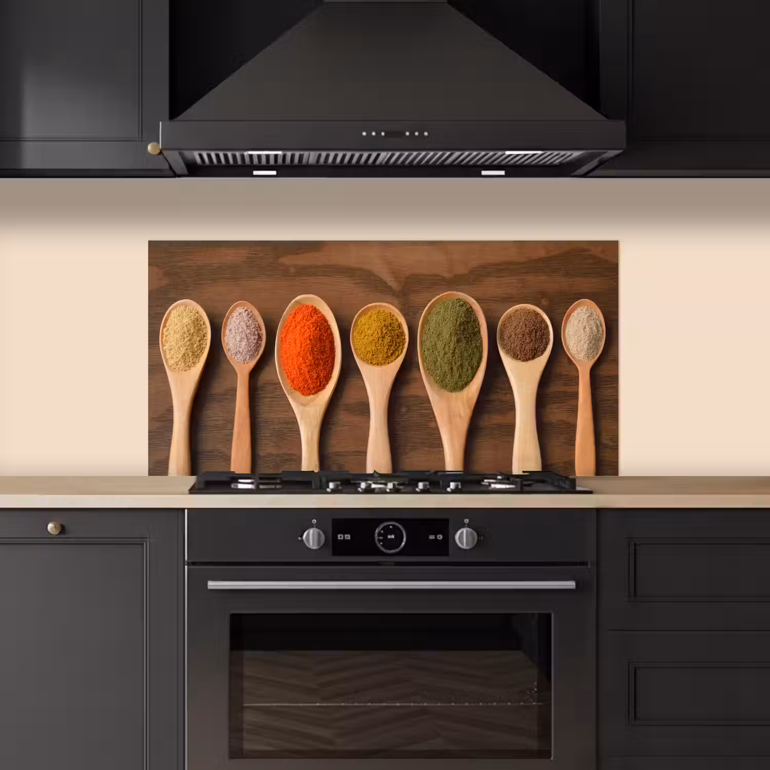 Pollepel - Kruiden - Eten - Specerijen - Tafel keuken achterwand spatscherm middel -sfeer1