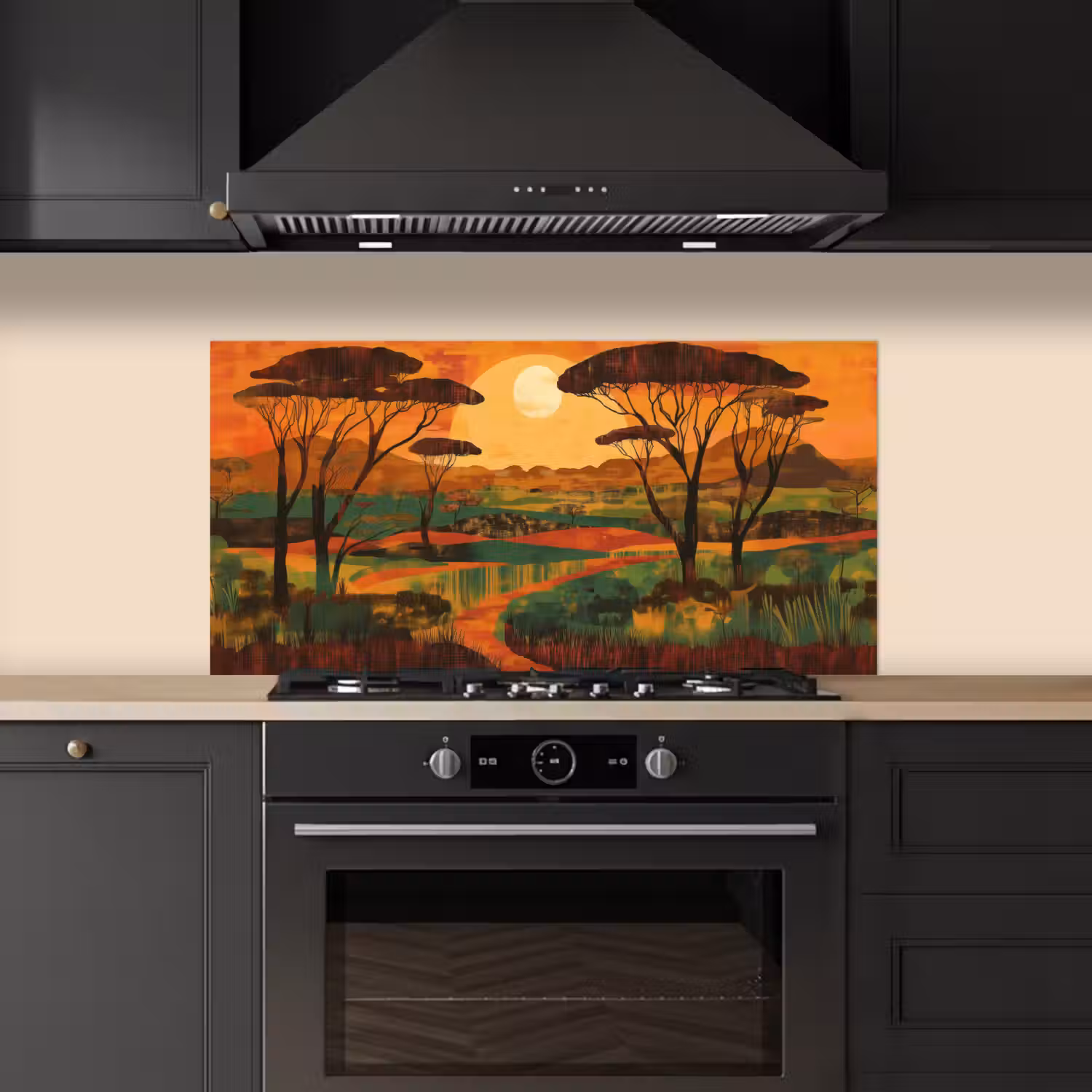 Landschap - Afrikaans - Zon keuken achterwand spatscherm middel -sfeer1