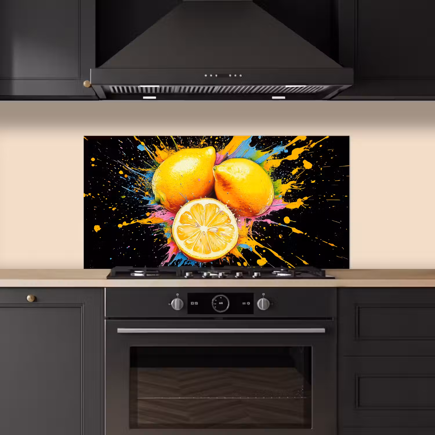 Citroen - Graffiti - Kleurrijk - Verf - Modern keuken achterwand spatscherm middel -sfeer1