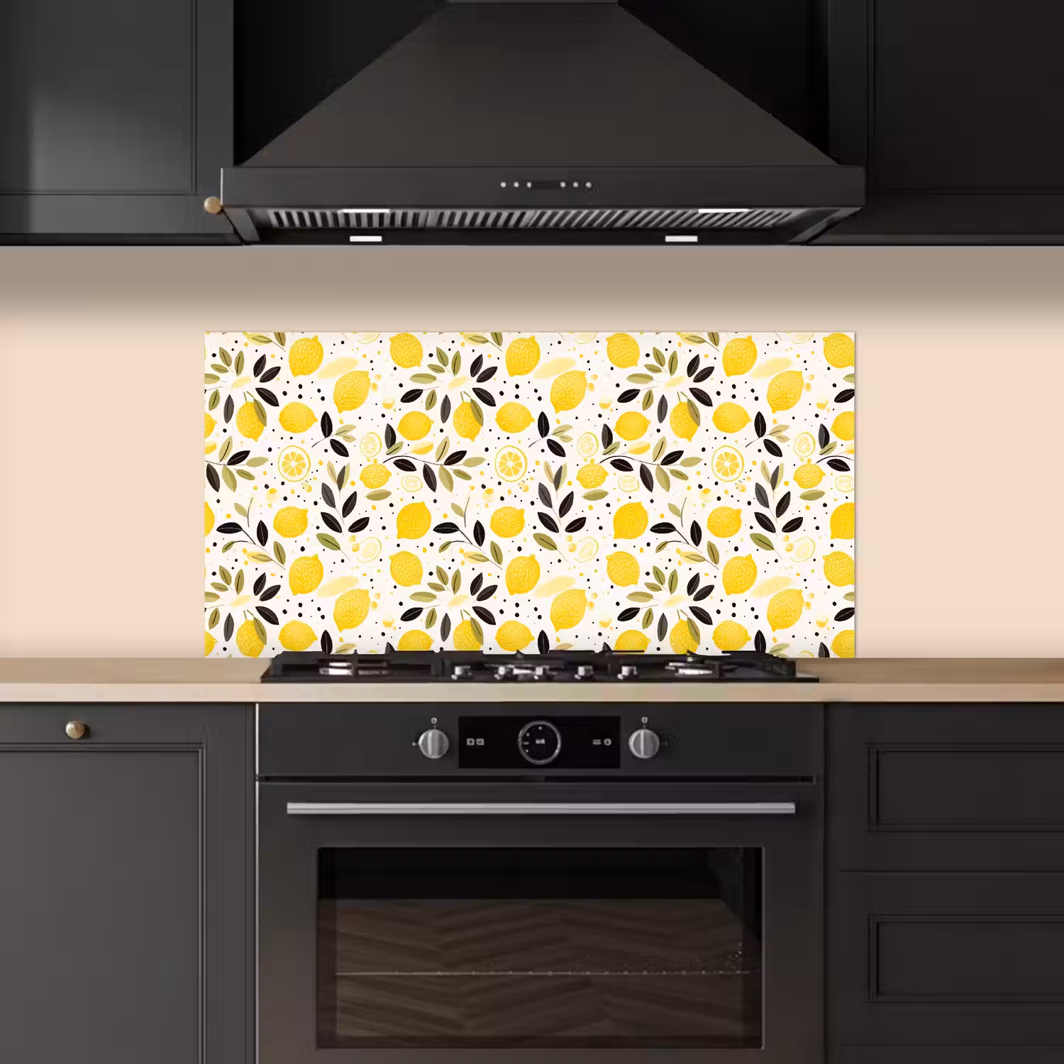 Citroenen - Geel - Wit - Stippen keuken achterwand spatscherm middel 899 -sfeer1