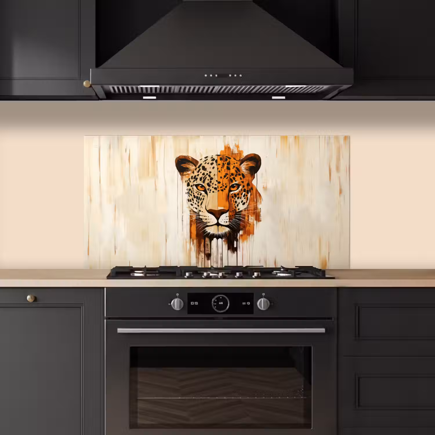 Luipaard - Symmetrisch - Strepen keuken achterwand spatscherm middel -sfeer1