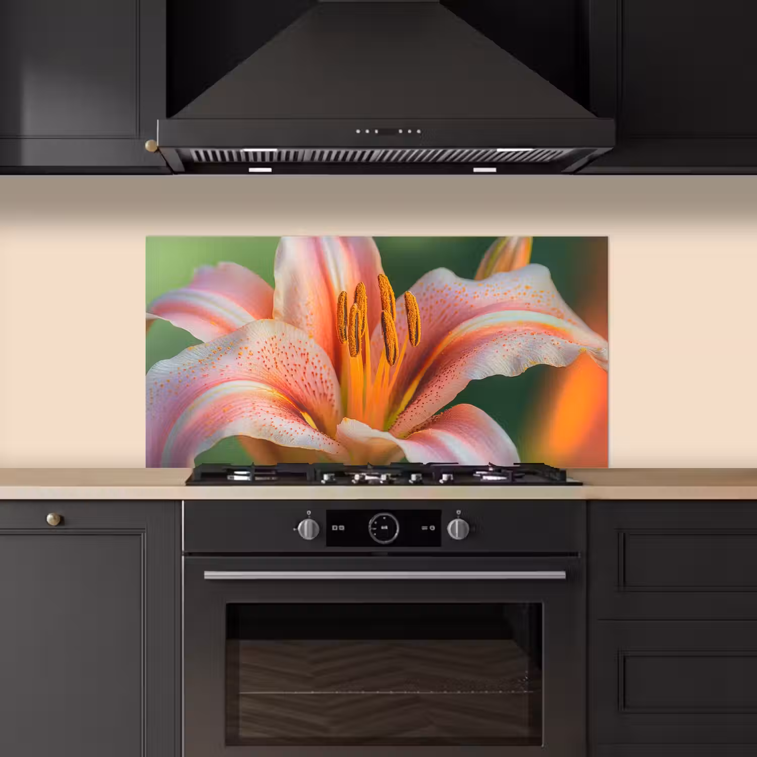 Lelie - Close up - Lichtroze keuken achterwand spatscherm middel -sfeer1