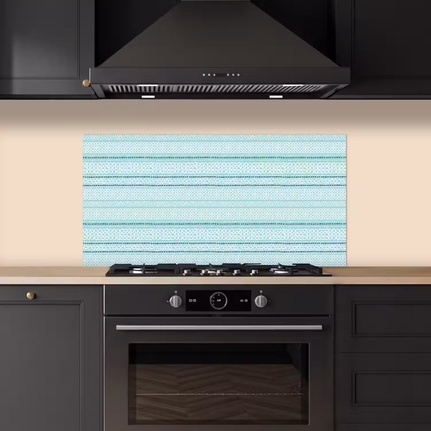 Lijnen - Blauwgroen - Patroon keuken achterwand spatscherm middel 899 -sfeer1