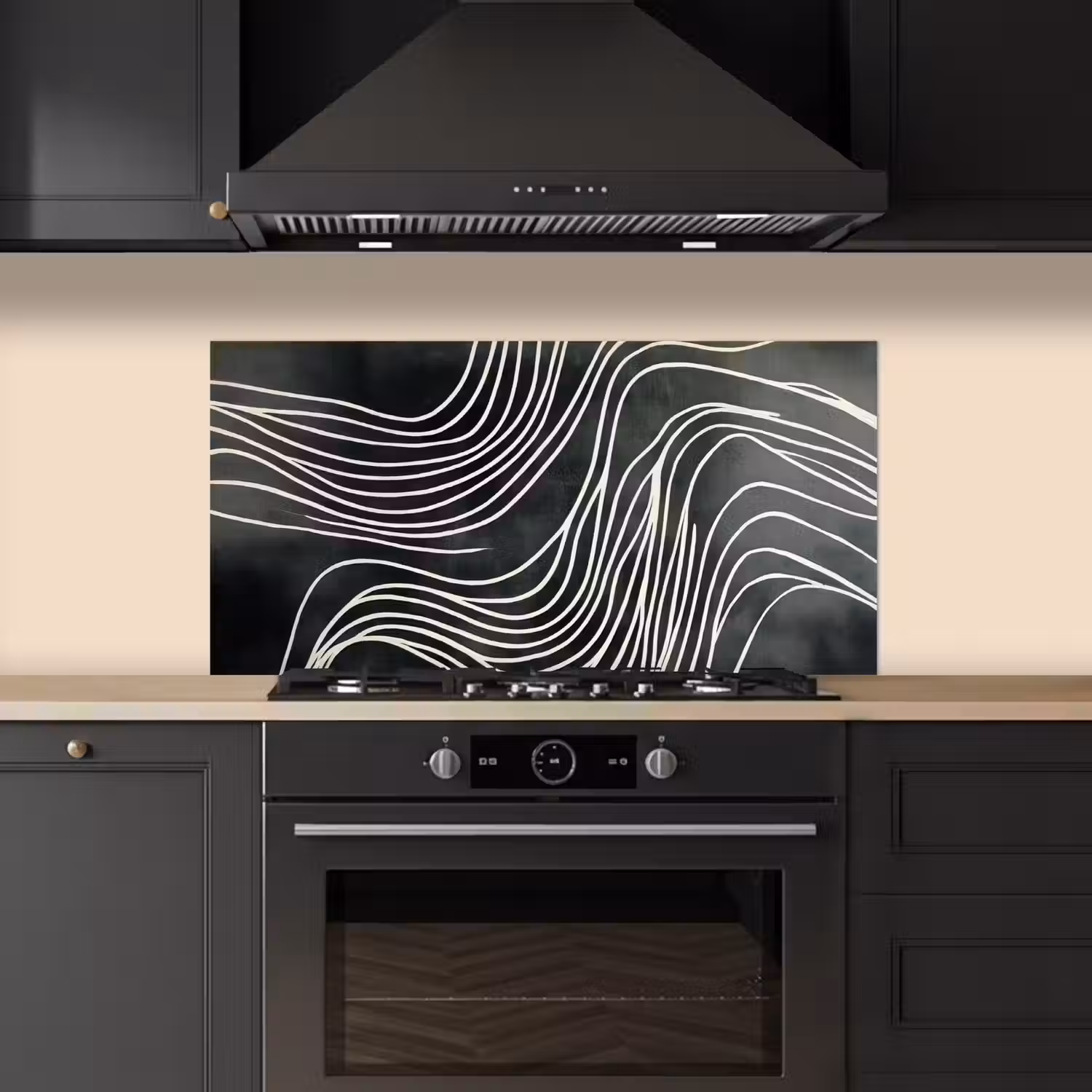 Lijnen - Patroon - Abstract - Wit keuken achterwand spatscherm middel -sfeer1