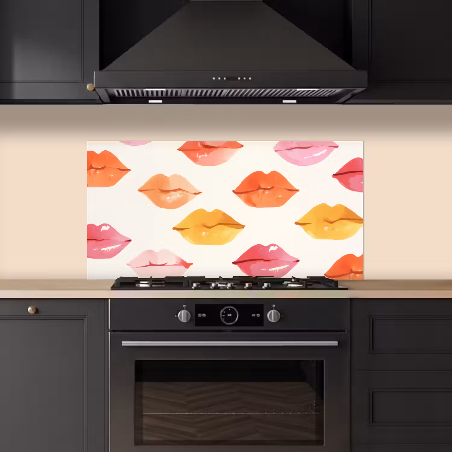 Lippen - Kleurrijk - Glanzend keuken achterwand spatscherm middel -sfeer1