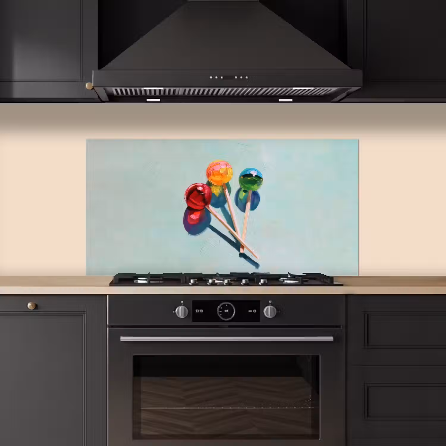 Lollys - Schaduw - Drie - Blauw keuken achterwand spatscherm middel -sfeer1