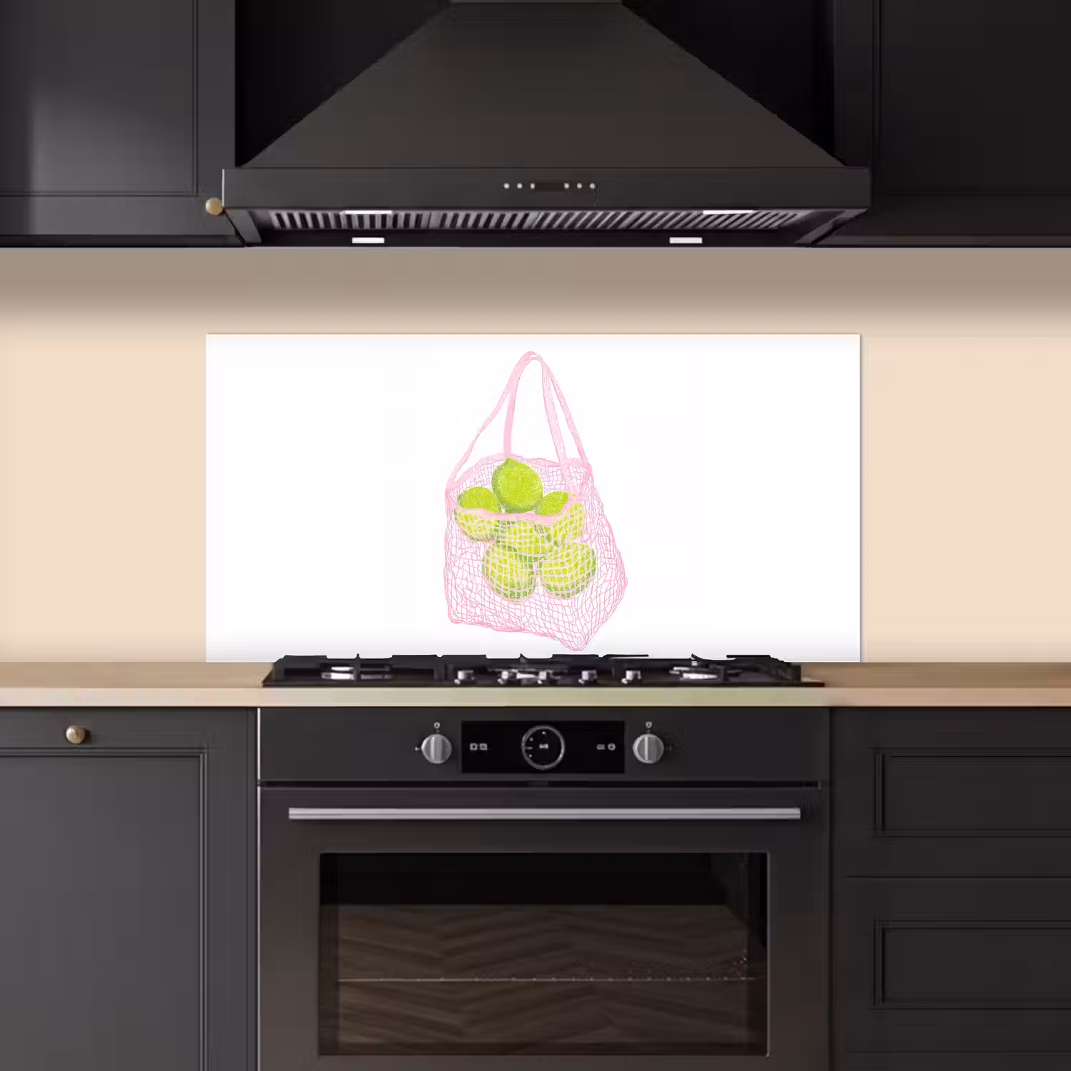 Netzakje - Roze - Illustratie - Limoenen keuken achterwand spatscherm middel -sfeer1