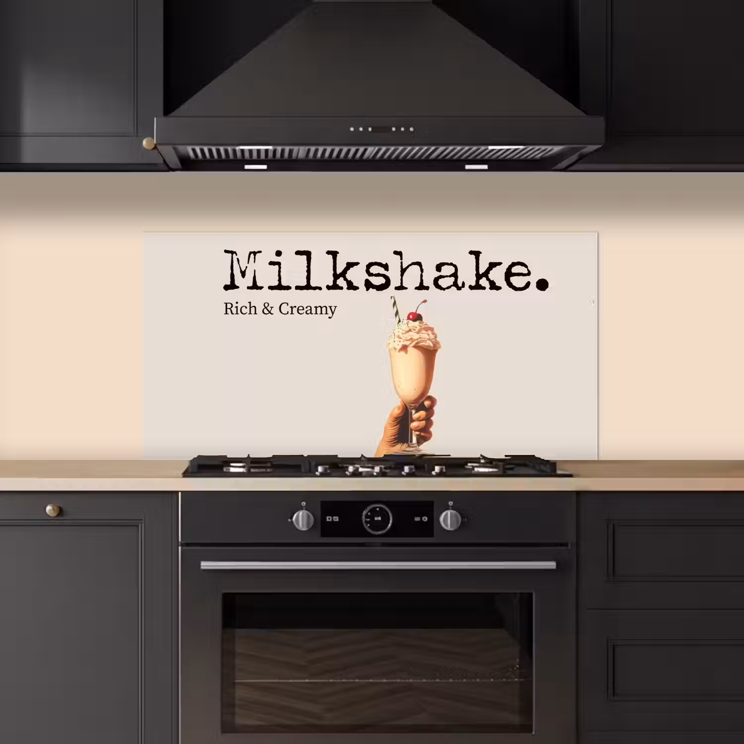 Milkshake - Kers - Rietje keuken achterwand spatscherm middel -sfeer1