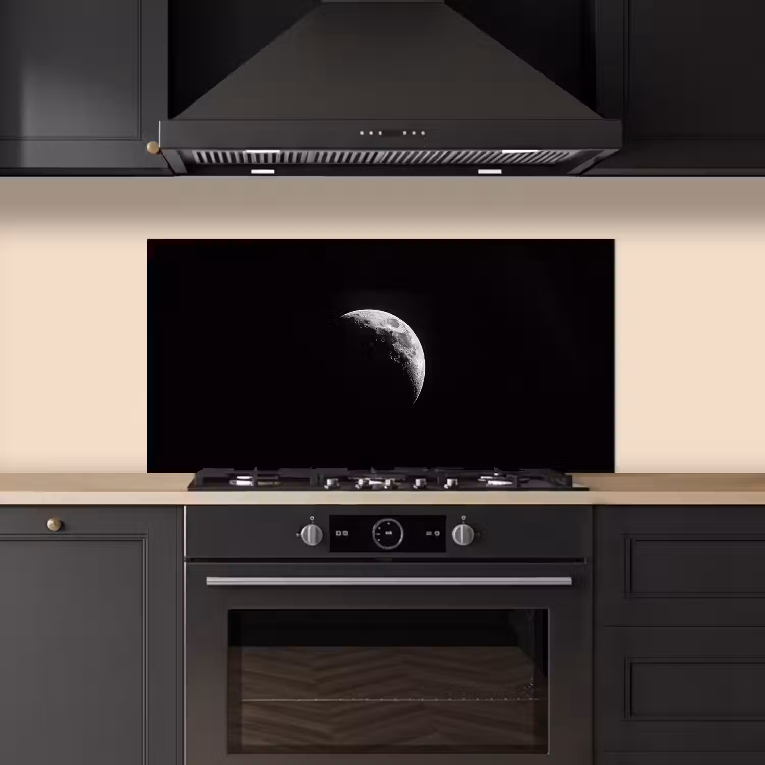 Maan - Hemel - Zwart - Schaduw keuken achterwand spatscherm middel -sfeer1
