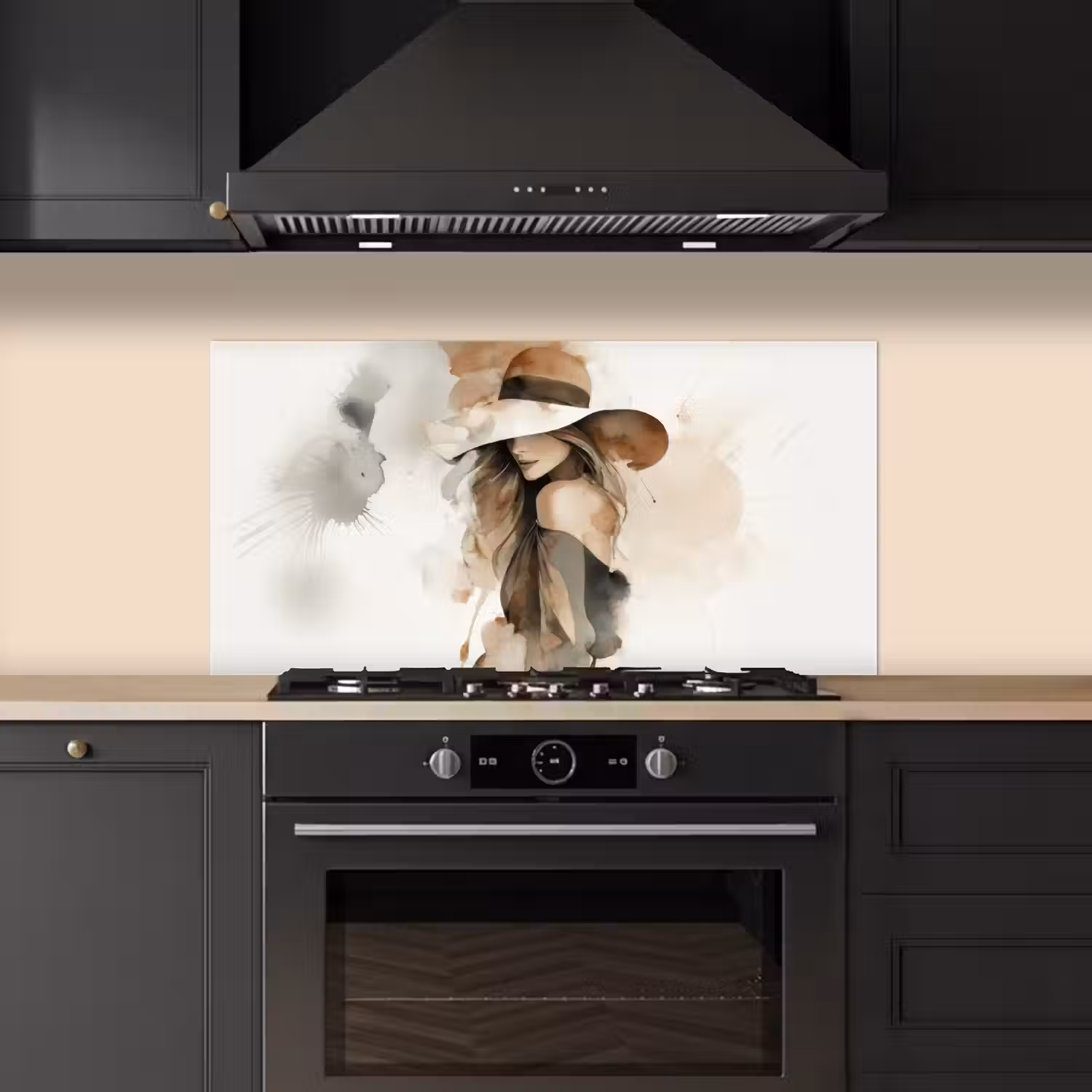 Mysterieus - Vrouw - Sepia keuken achterwand spatscherm middel -sfeer1