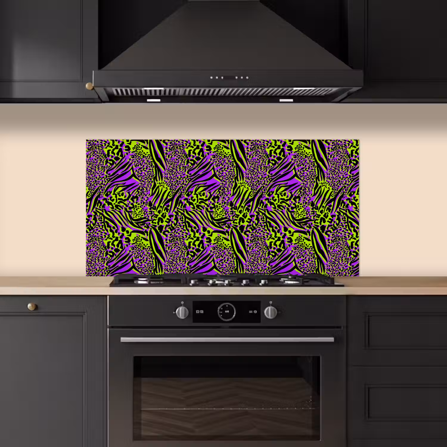 Neon - Paars - Dieren - Patroon keuken achterwand spatscherm middel 899 -sfeer1
