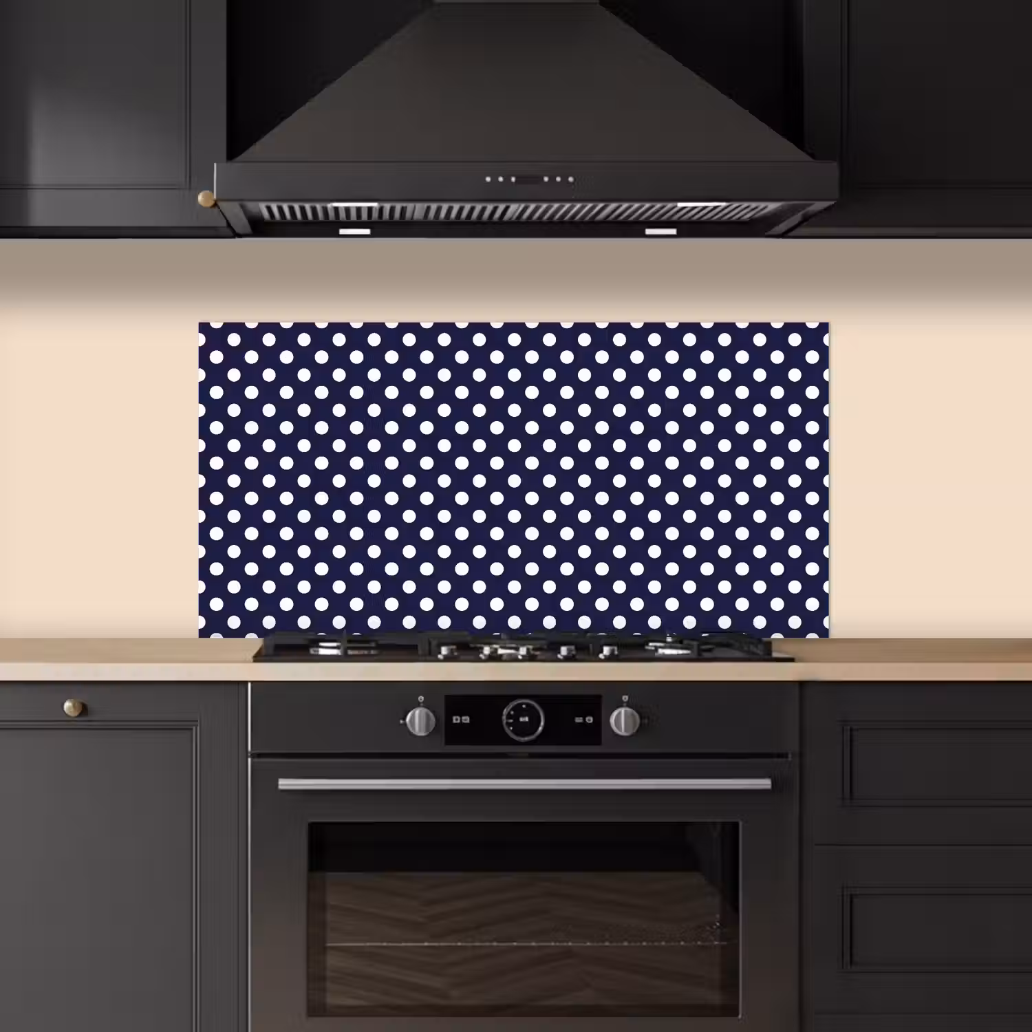 Oceaan - Stippen - Blauw - Wit keuken achterwand spatscherm middel 899 -sfeer1